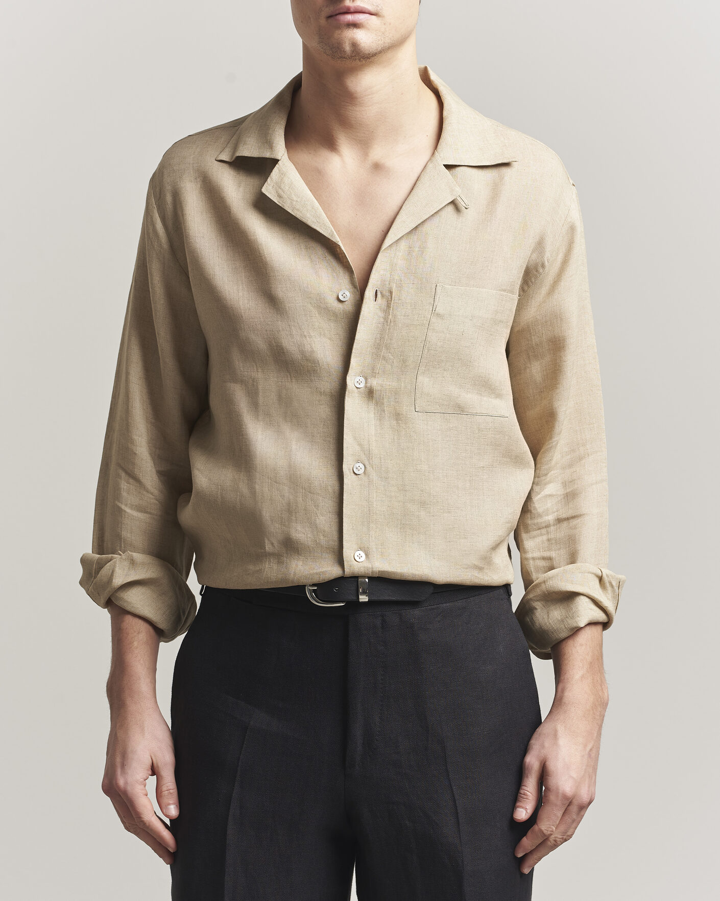 Homme | Chemises | Lardini | Paul Linen Resort Shirt Beige