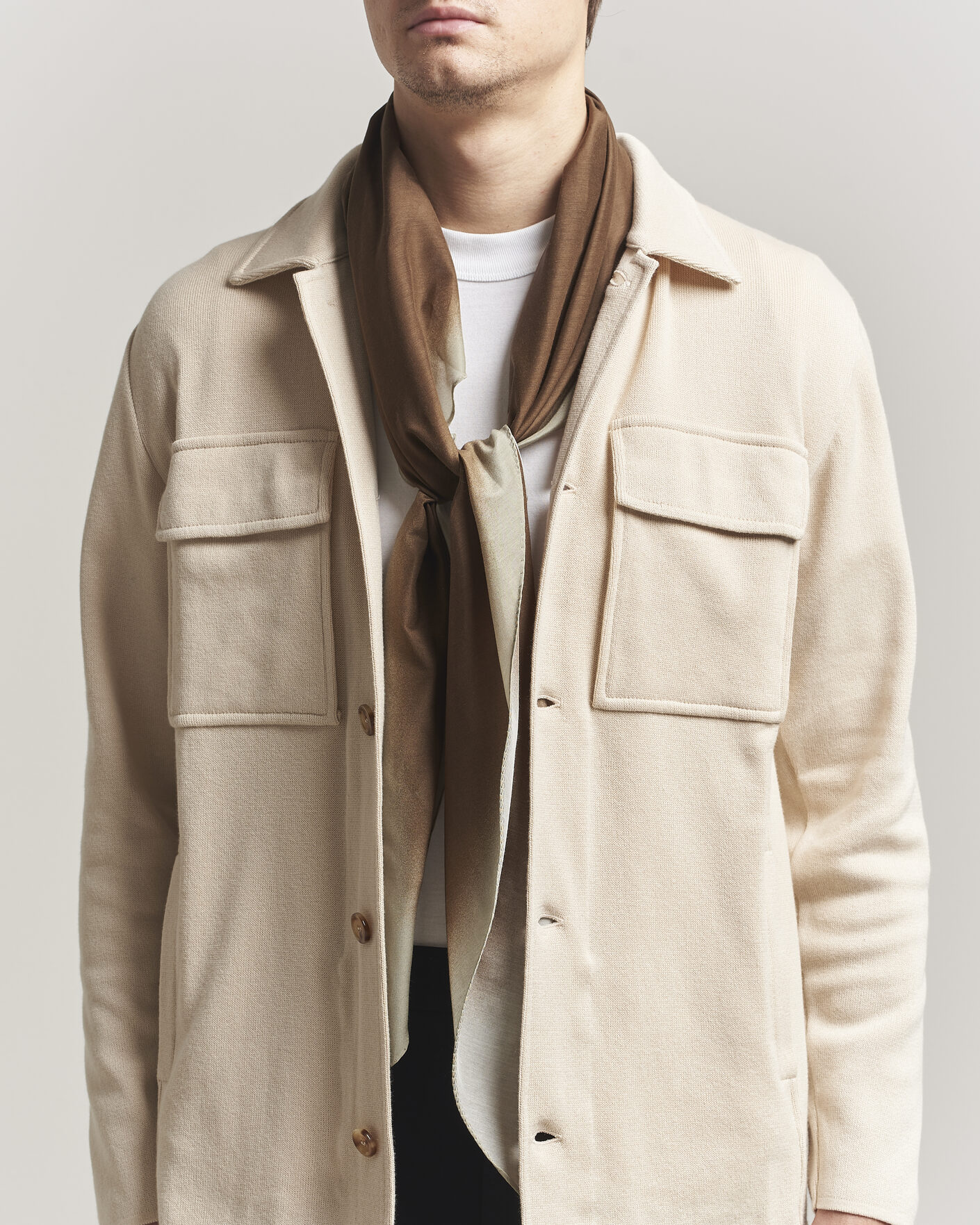 Homme | Écharpes | Lardini | Cotton/Silk Scarf Brown