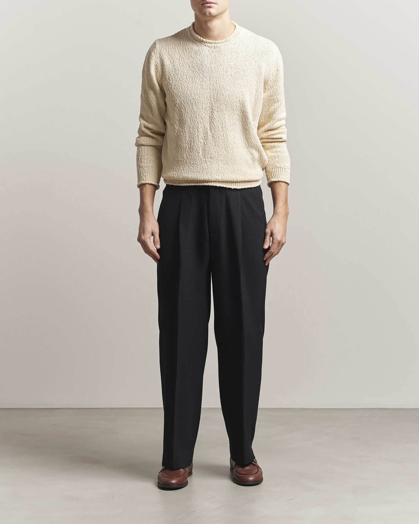 Homme | Pulls Et Tricots | Lardini | Organic Cotton Crew Neck Natural