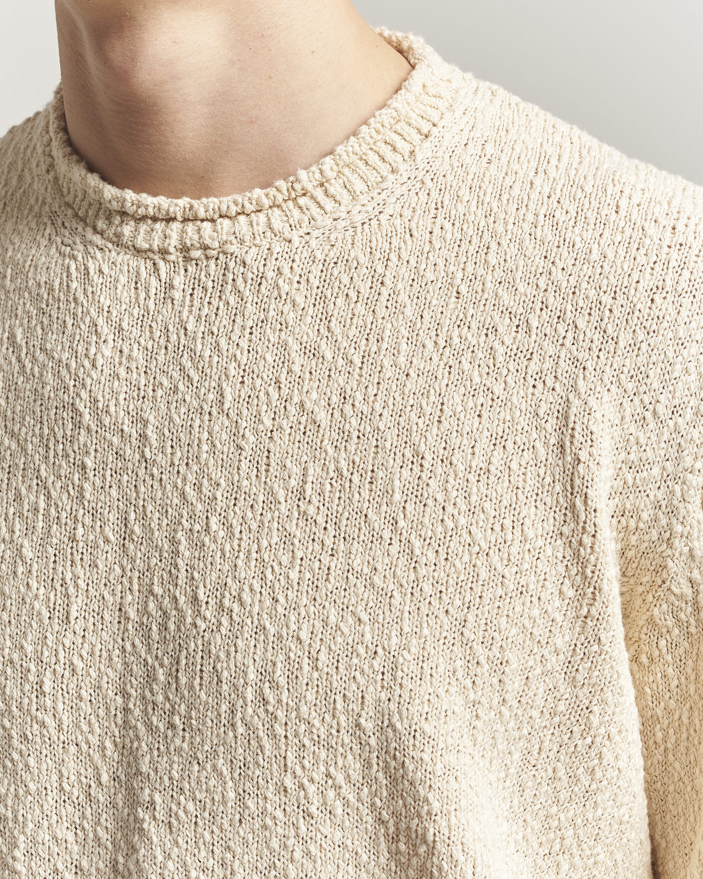 Homme | Pulls Et Tricots | Lardini | Organic Cotton Crew Neck Natural
