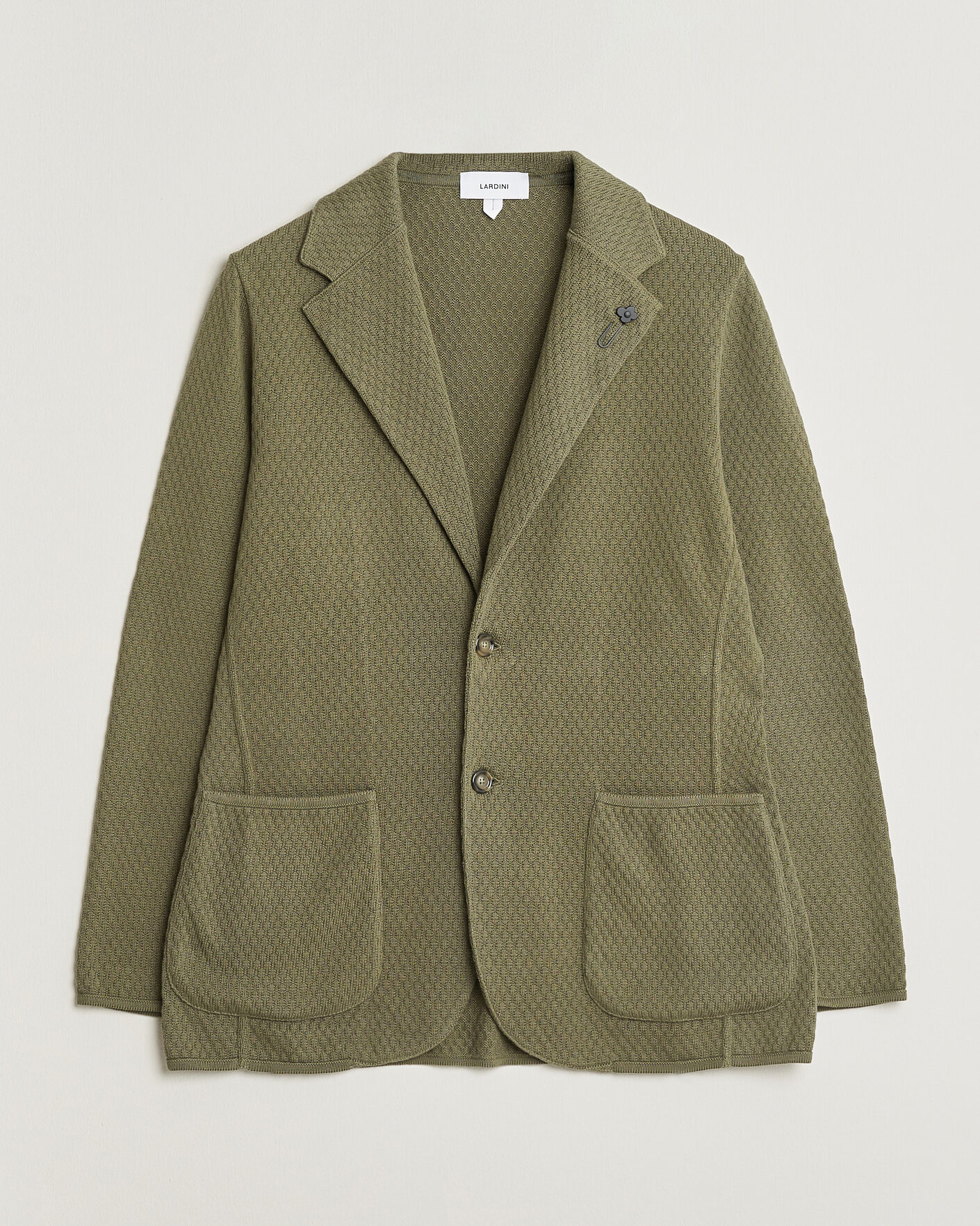 Homme | Blazers | Lardini | Knitted Structure Cotton Blazer Green