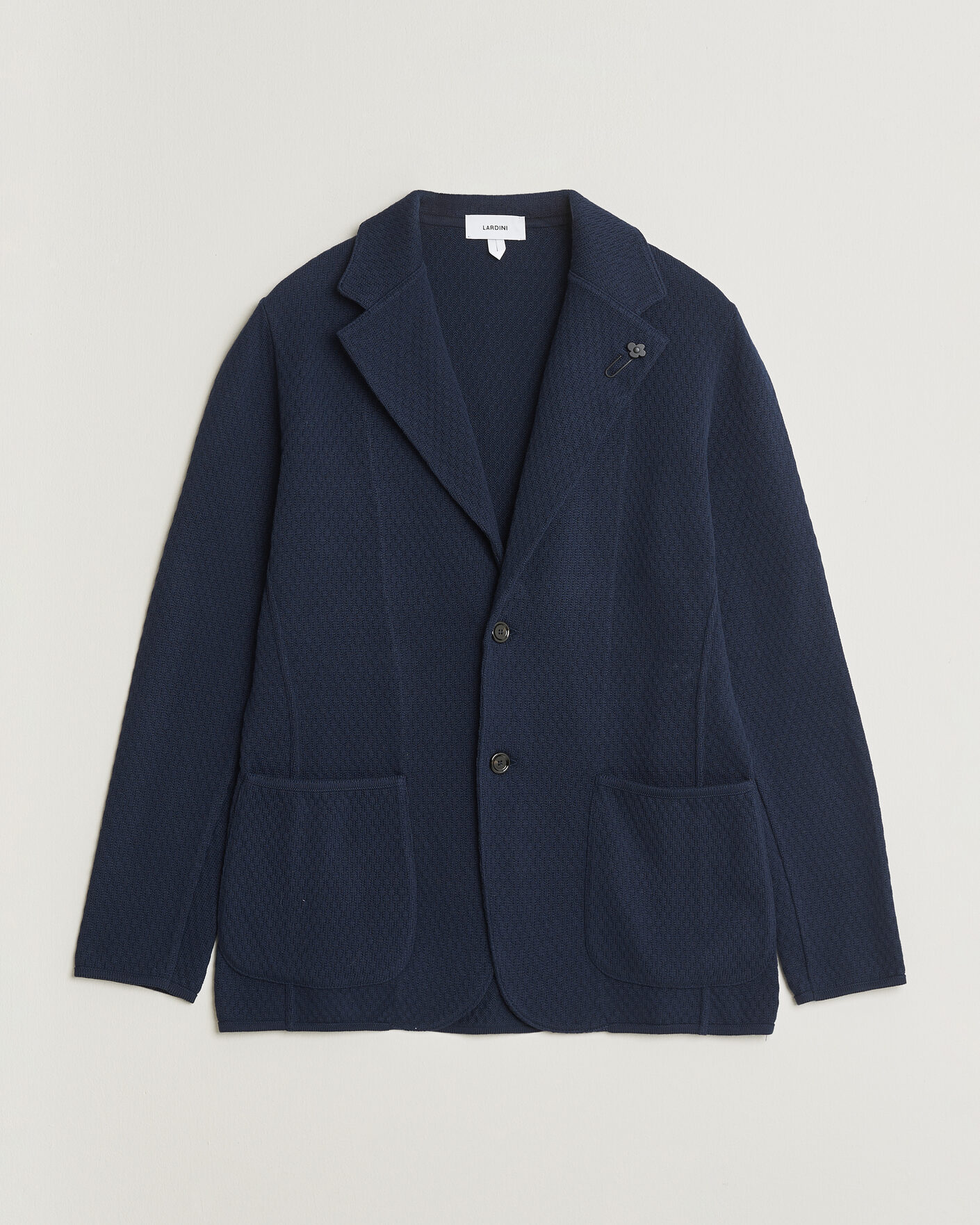Homme | Blazers | Lardini | Knitted Structure Cotton Blazer Navy