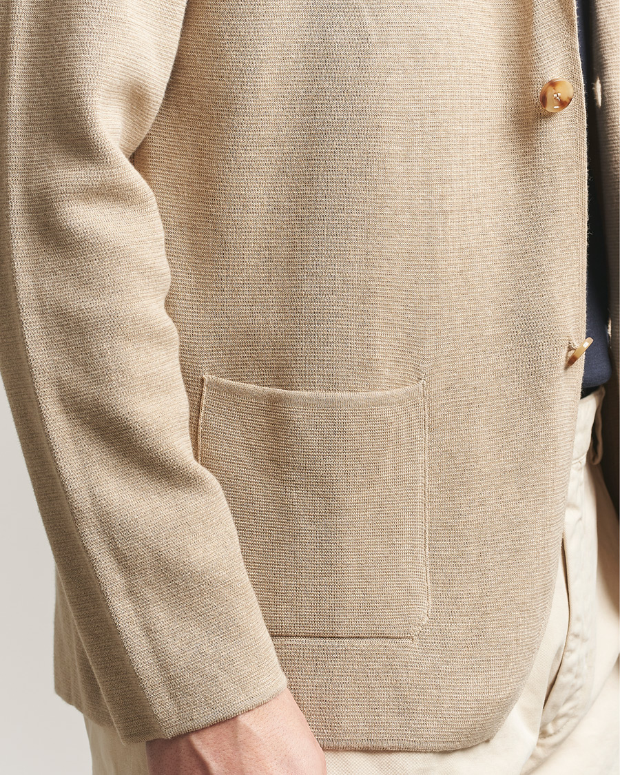 Homme | Blazers | Lardini | Knitted Cotton Blazer Beige