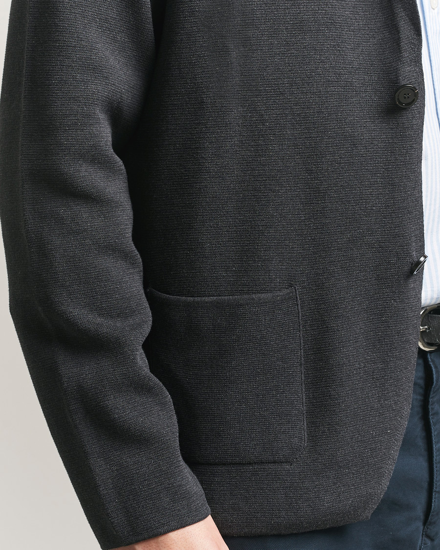 Homme | Blazers | Lardini | Knitted Cotton Blazer Grey
