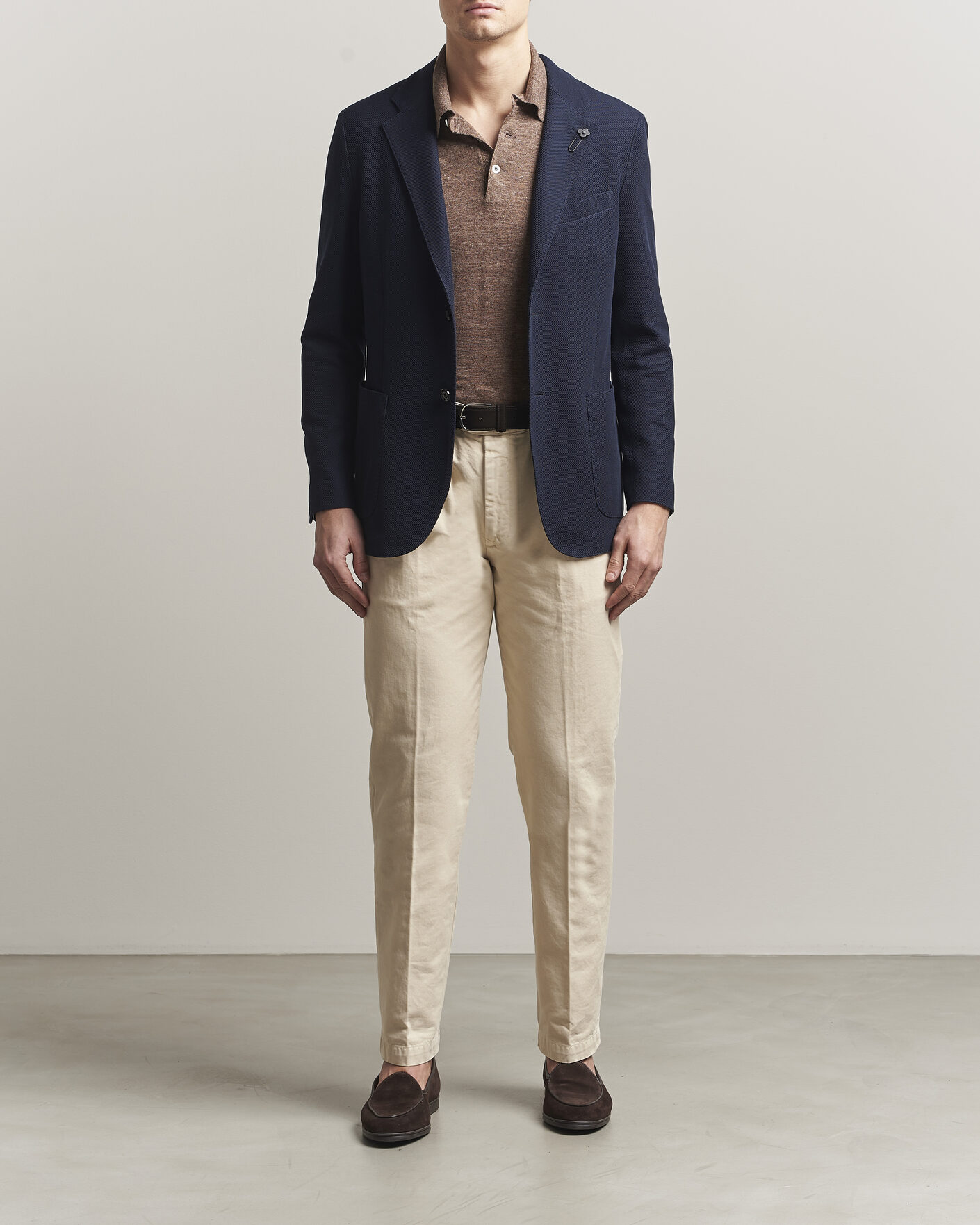 Homme | Blazers | Lardini | Loro Piana Jersey Piquet Cotton Blazer Navy