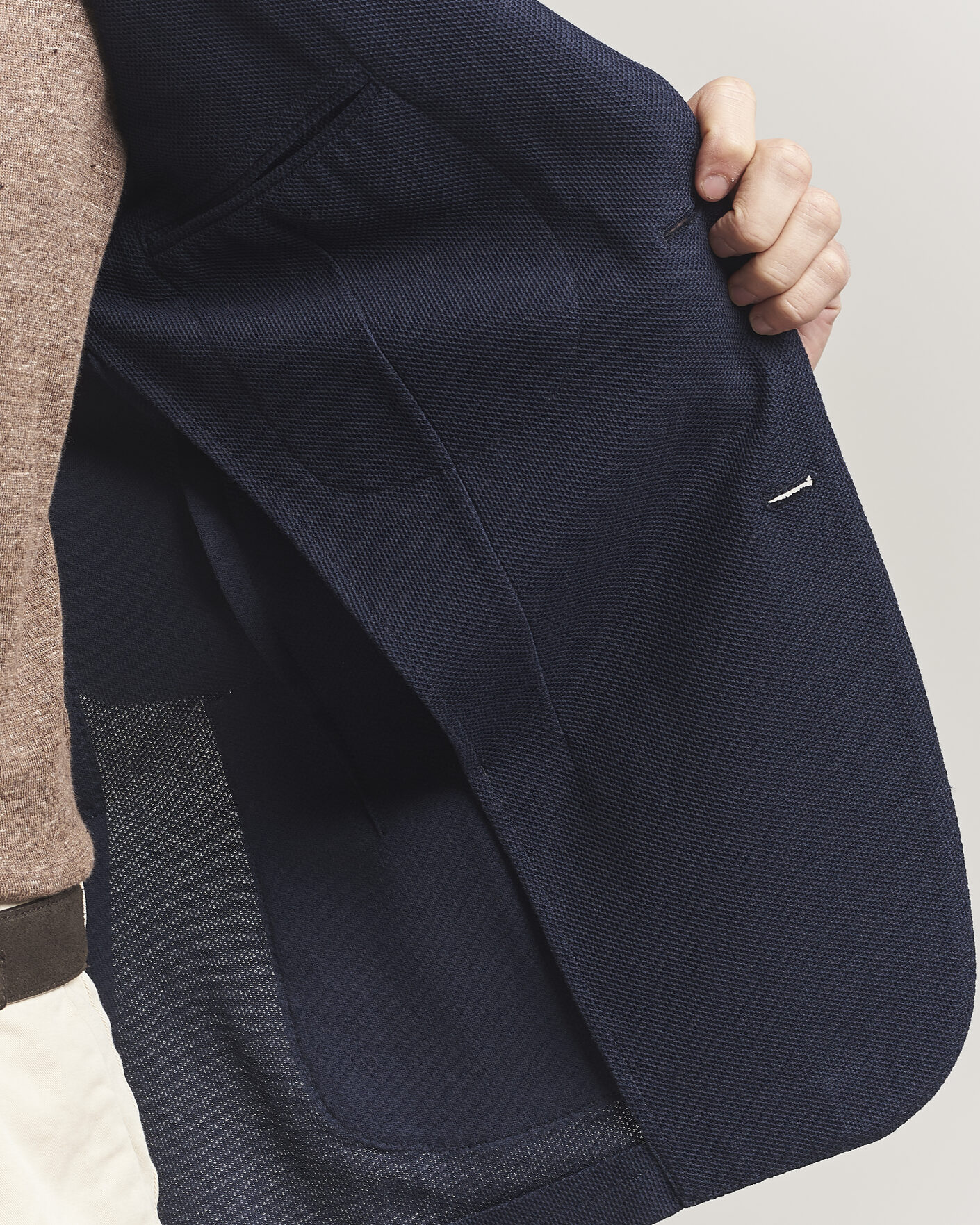 Homme | Blazers | Lardini | Loro Piana Jersey Piquet Cotton Blazer Navy