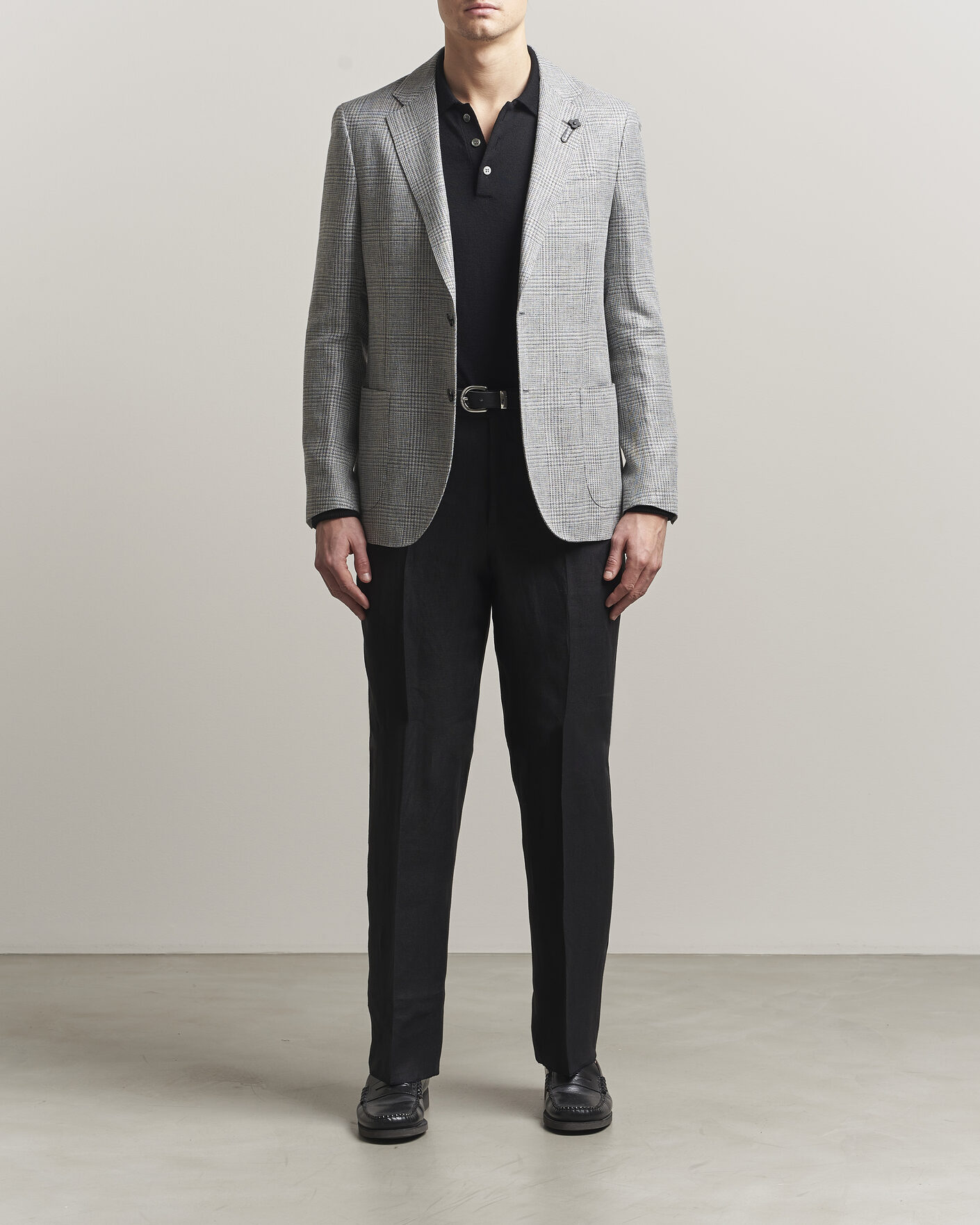 Homme | Pantalons | Lardini | Palu Straight Fit Linen Trousers Black