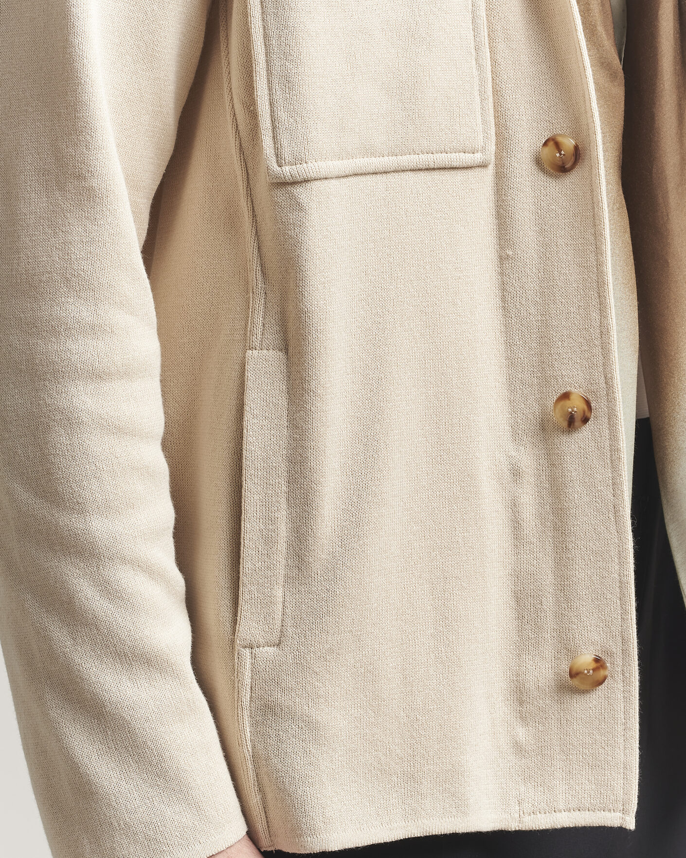 Homme | Manteaux Et Vestes | Lardini | Knitted Cotton Pocket Shirt Jacket Beige