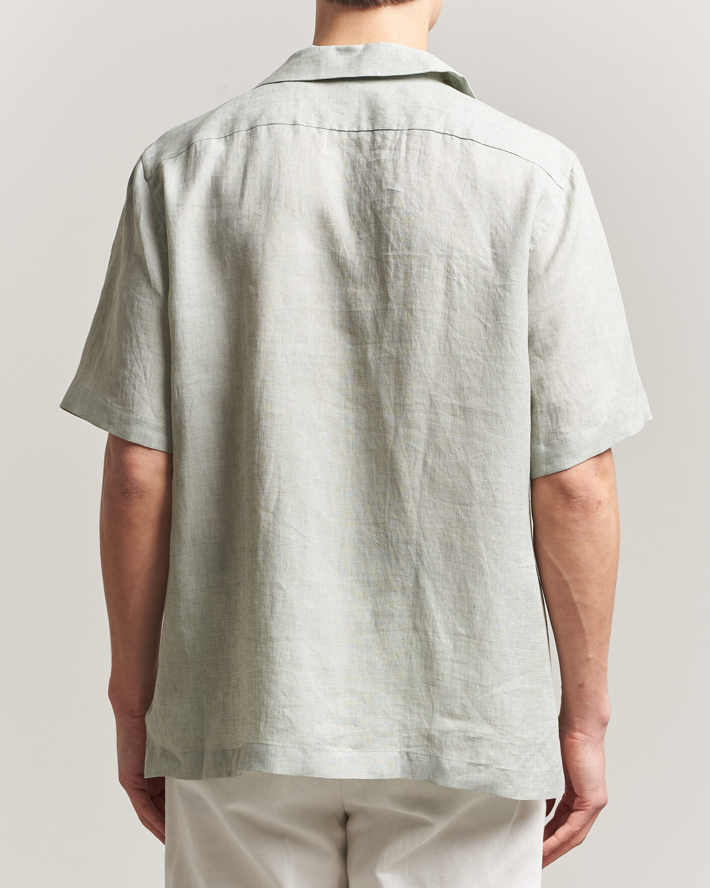 Homme | Chemises | Lardini | Klop Short Sleeve Linen Resort Shirt Light Green