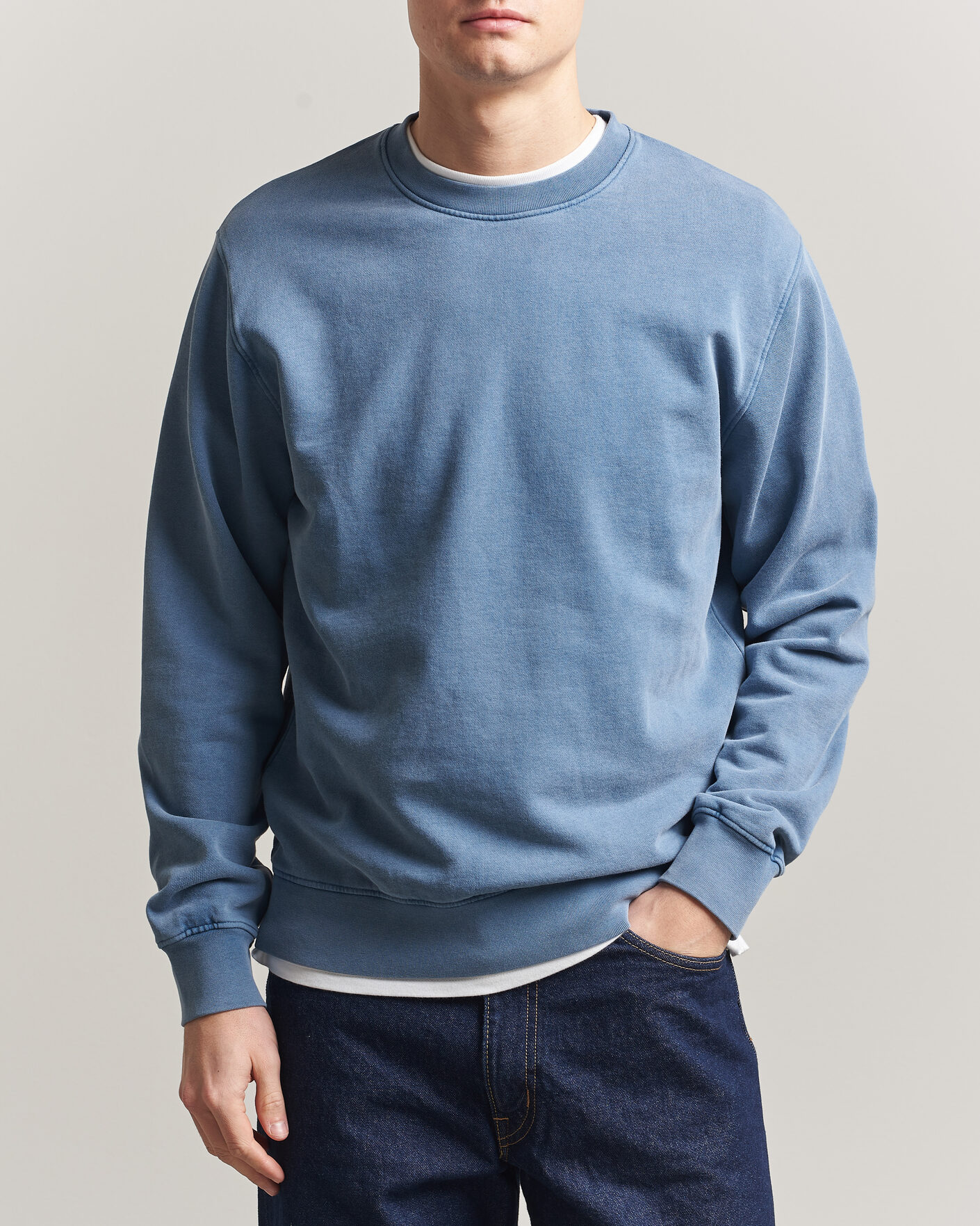 Homme | Pulls Et Tricots | Colorful Standard | Classic Organic Crew Neck Sweat Faded Indigo