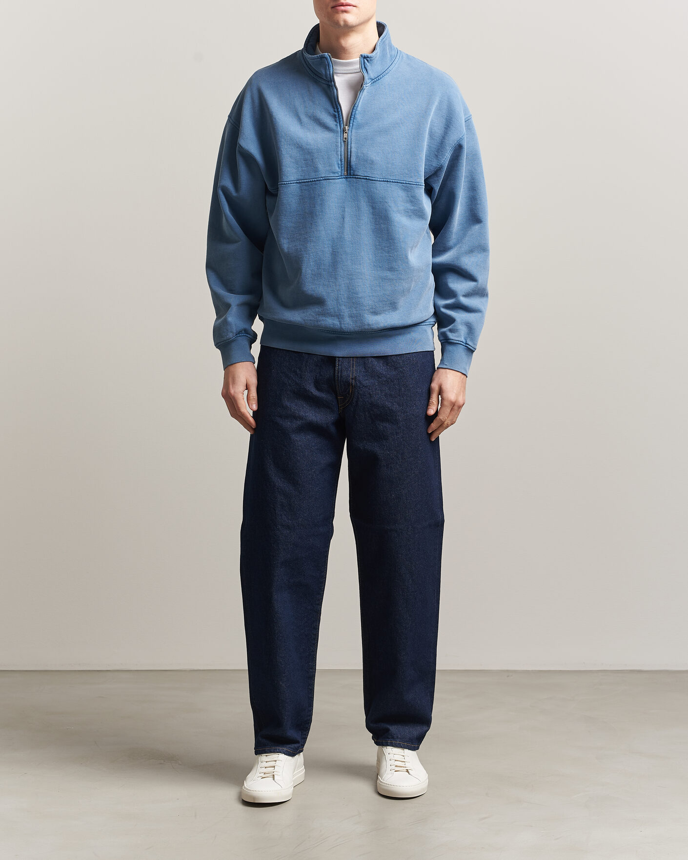 Homme | Pulls Et Tricots | Colorful Standard | Classic Organic Half-Zip Faded Indigo