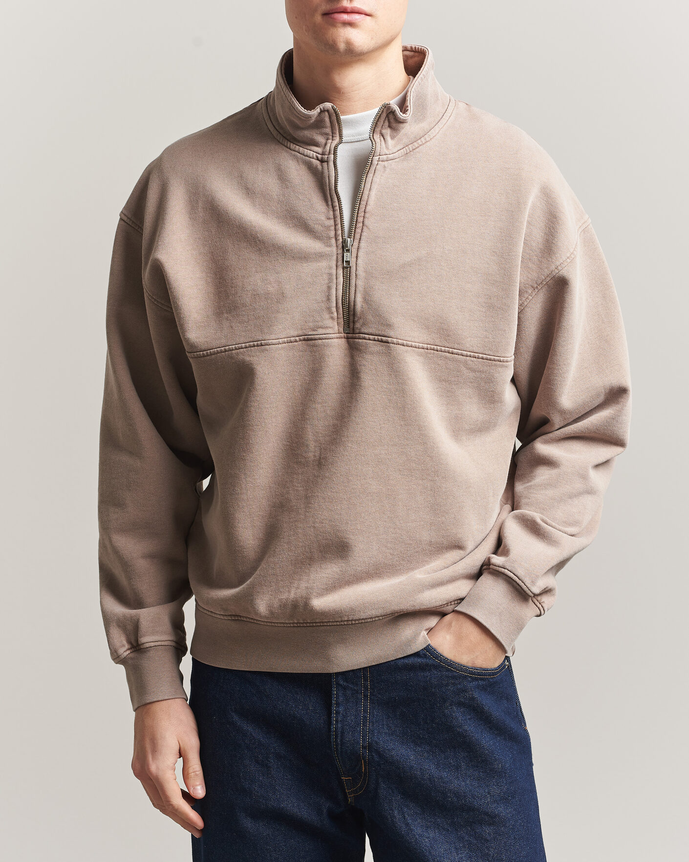 Homme | Pulls Et Tricots | Colorful Standard | Classic Organic Half-Zip Faded Khaki