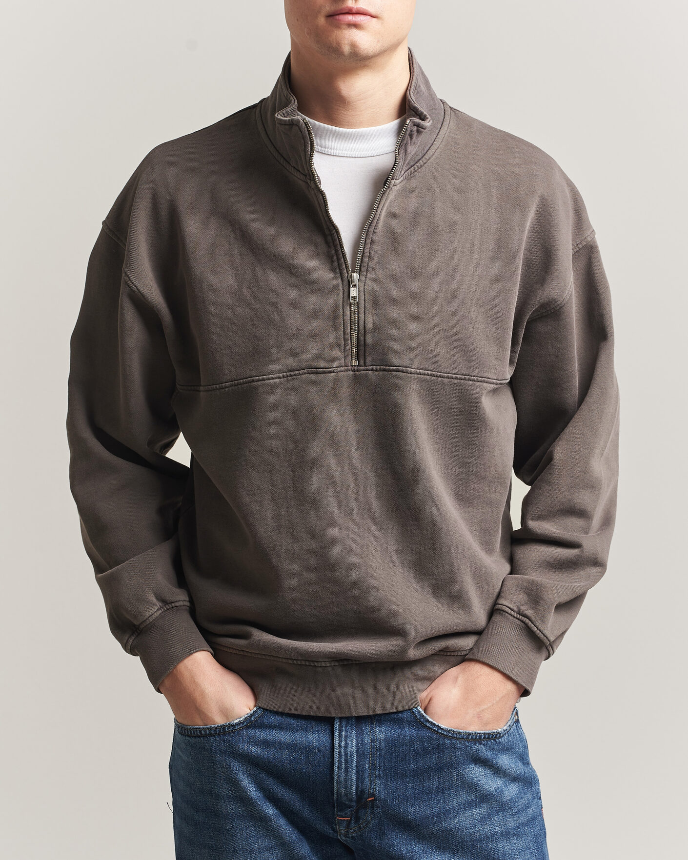 Homme | Pulls Et Tricots | Colorful Standard | Classic Organic Half-Zip Faded Mud