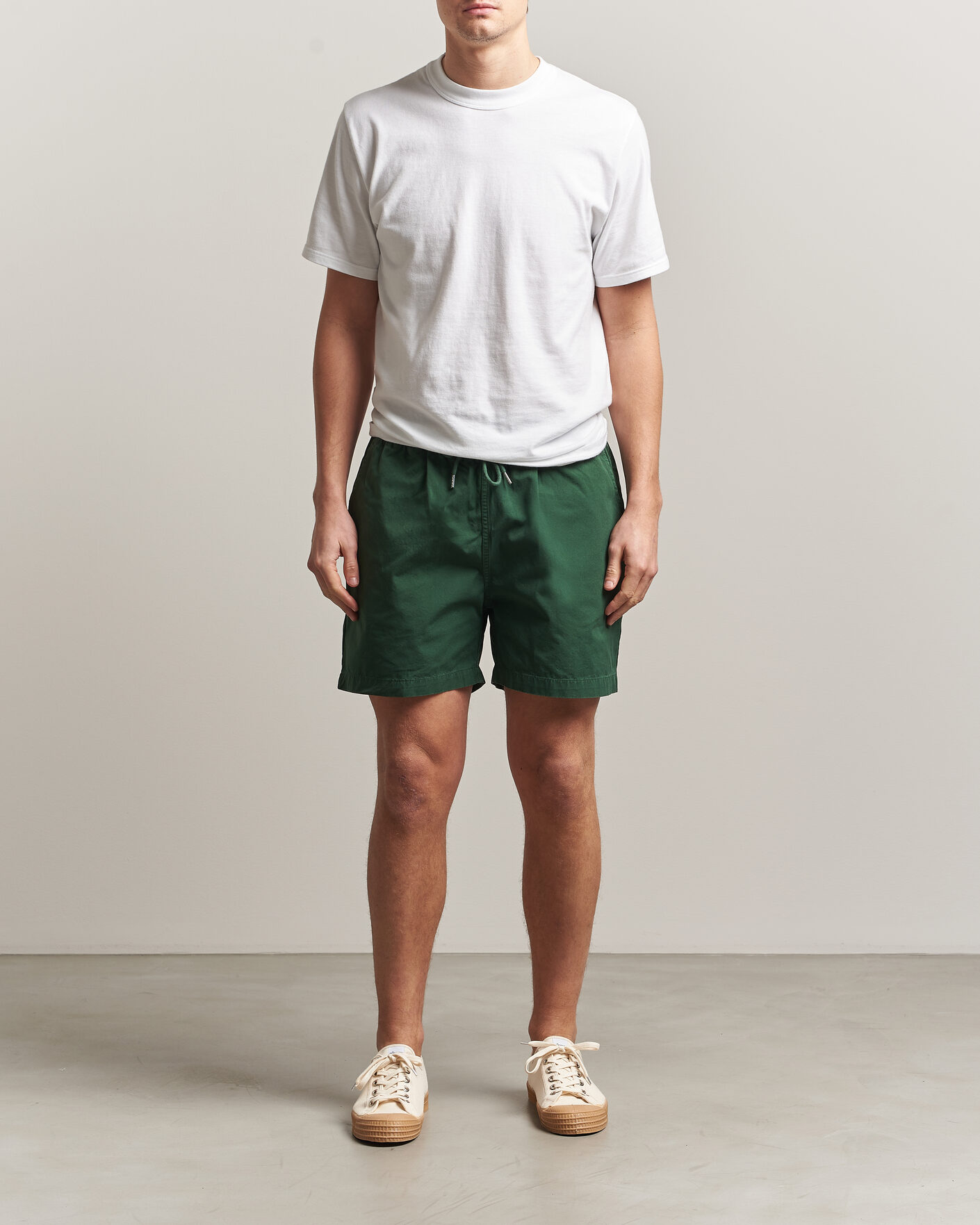 Homme | Shorts | Colorful Standard | Classic Organic Twill Drawstring Shorts Emerald Green