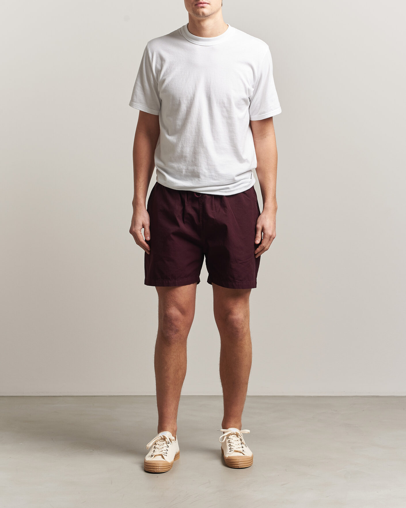 Homme | Shorts | Colorful Standard | Classic Organic Twill Drawstring Shorts Oxblood Red