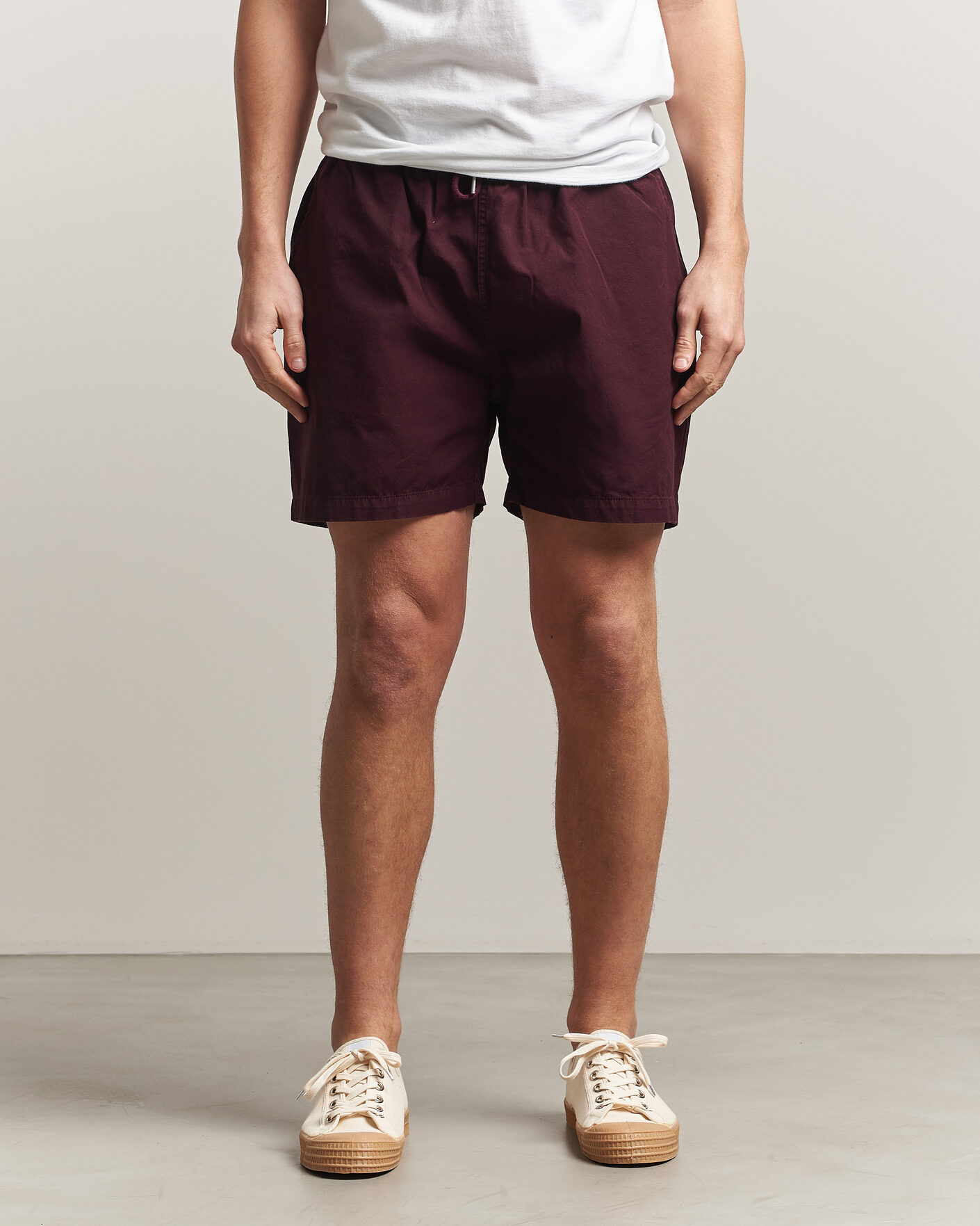 Homme | Shorts | Colorful Standard | Classic Organic Twill Drawstring Shorts Oxblood Red