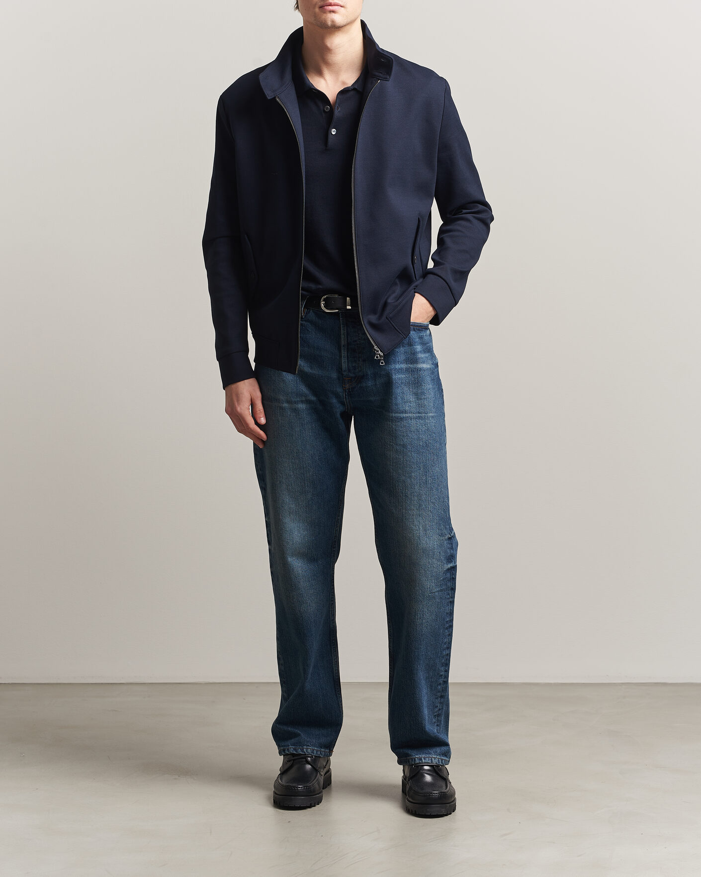 Homme | Manteaux Et Vestes | Harris Wharf London | Loro Piana Cavalry Twill Harrington Jacket Navy Blue