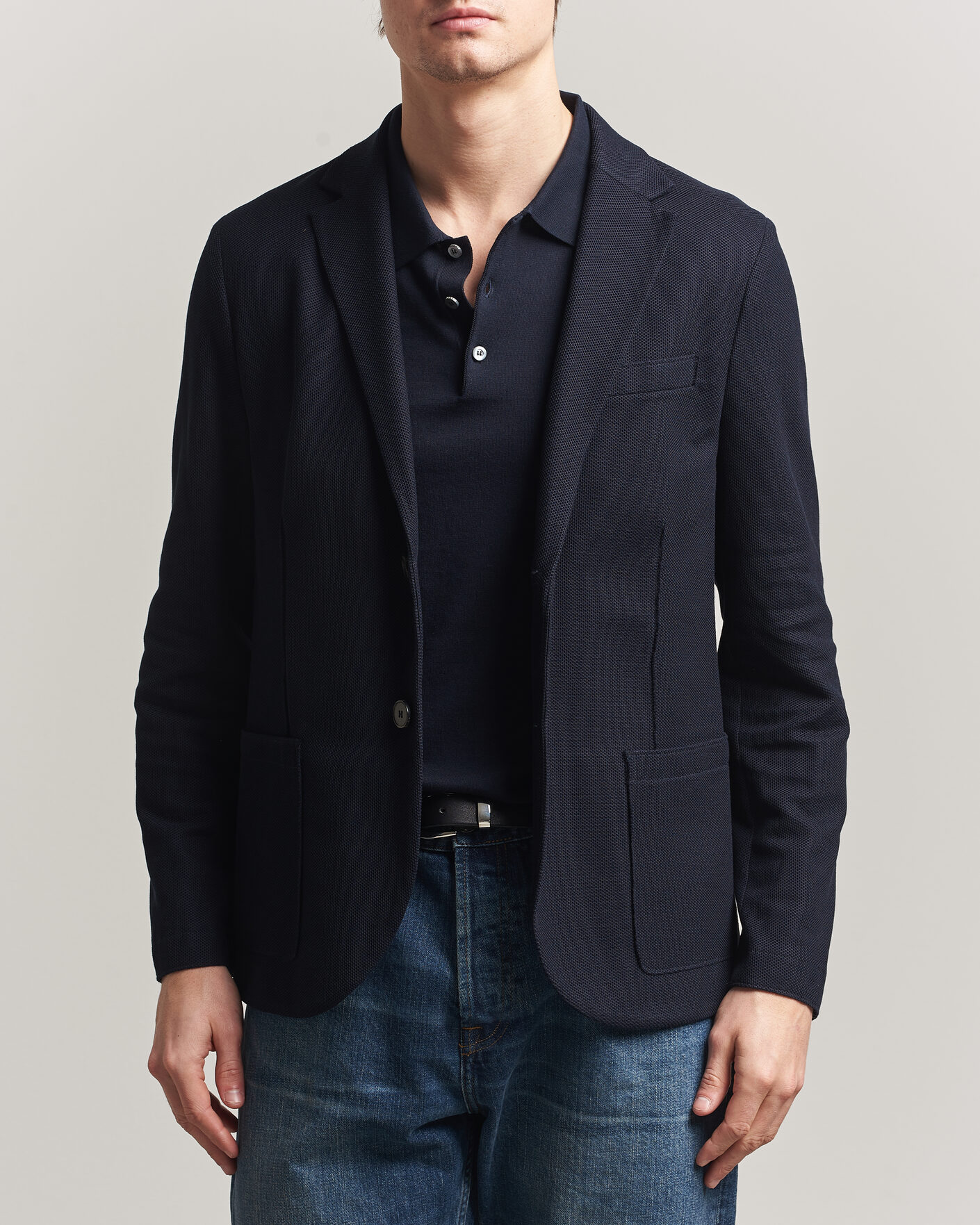 Homme | Blazers | Harris Wharf London | Loro Piana Honey Comb Blazer Navy Blue