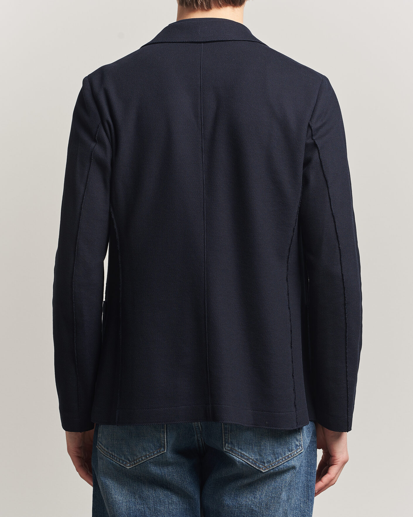 Homme | Blazers | Harris Wharf London | Loro Piana Honey Comb Blazer Navy Blue