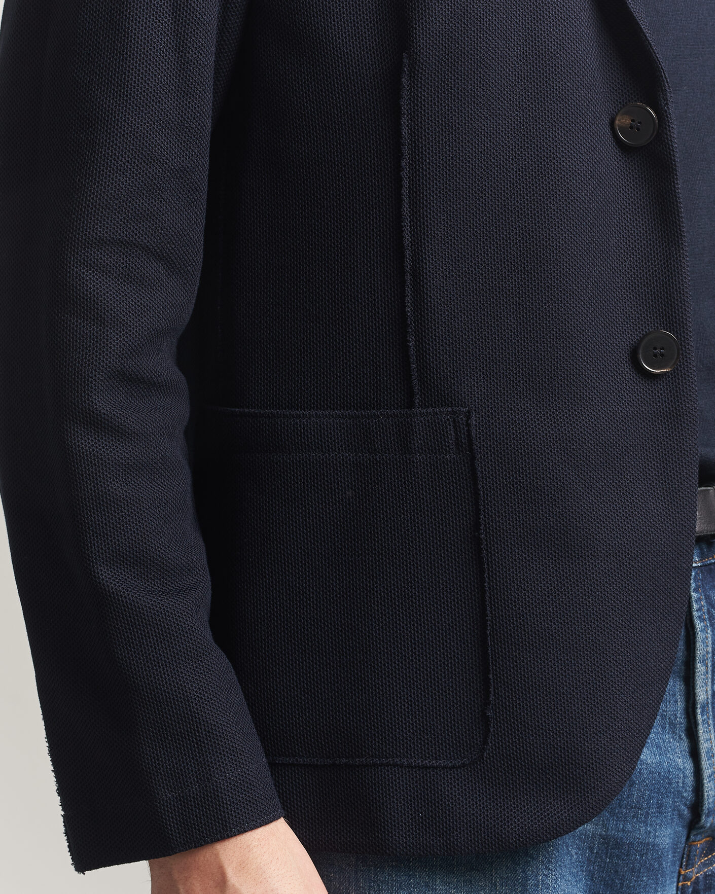 Homme | Blazers | Harris Wharf London | Loro Piana Honey Comb Blazer Navy Blue