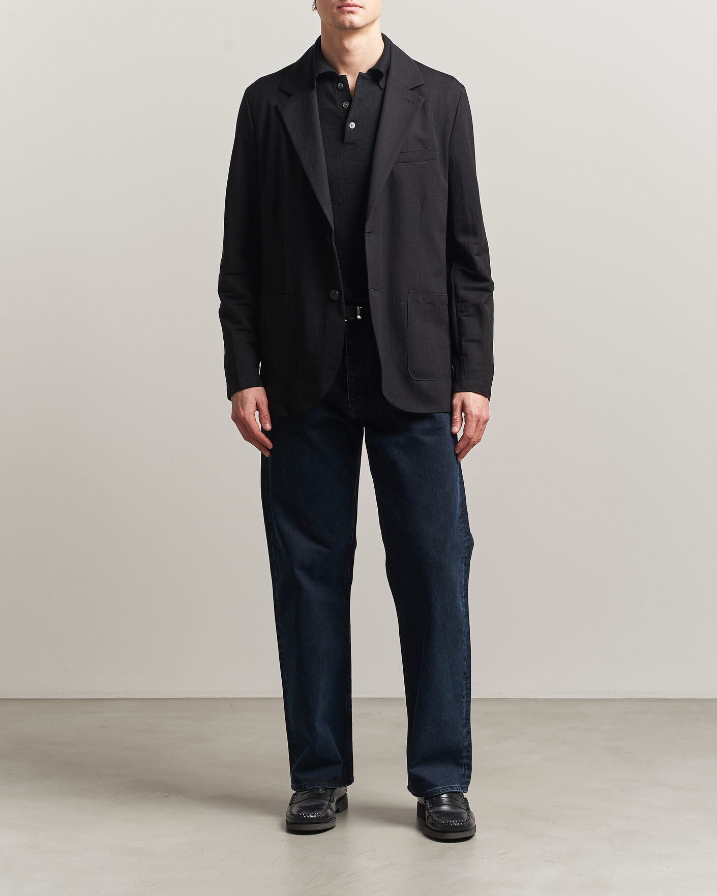 Homme | Blazers | Harris Wharf London | Rayon Travel Blazer Black