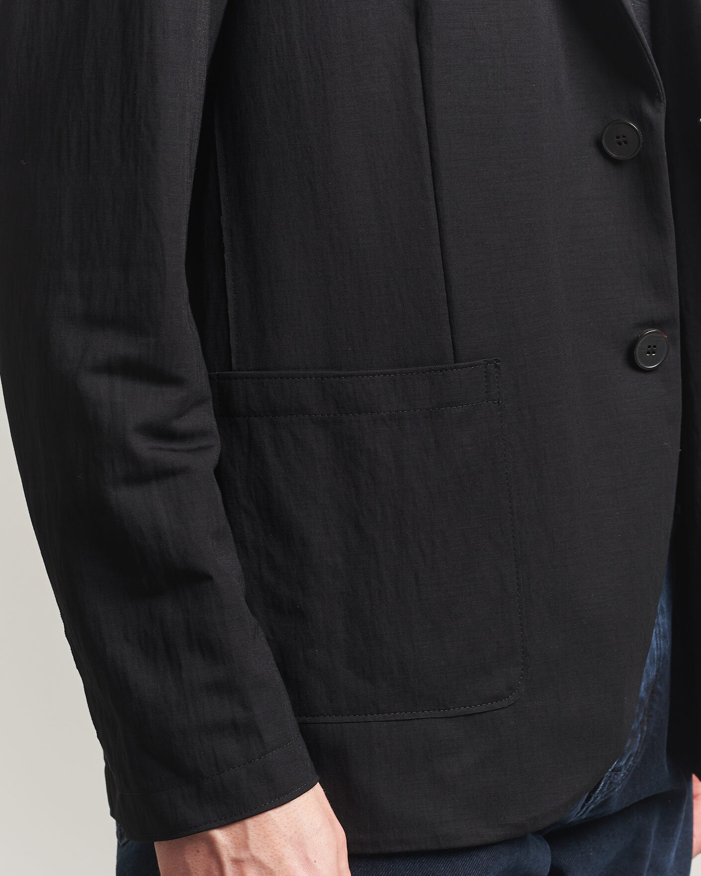 Homme | Blazers | Harris Wharf London | Rayon Travel Blazer Black