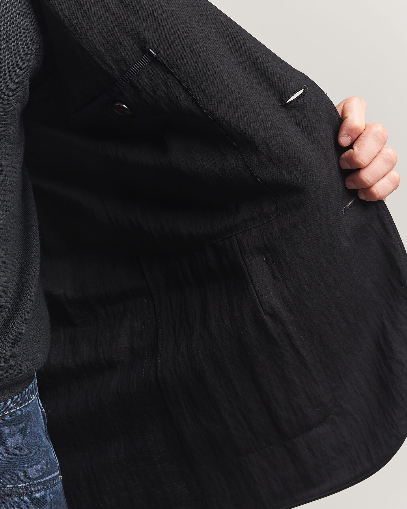 Homme | Blazers | Harris Wharf London | Rayon Travel Blazer Black