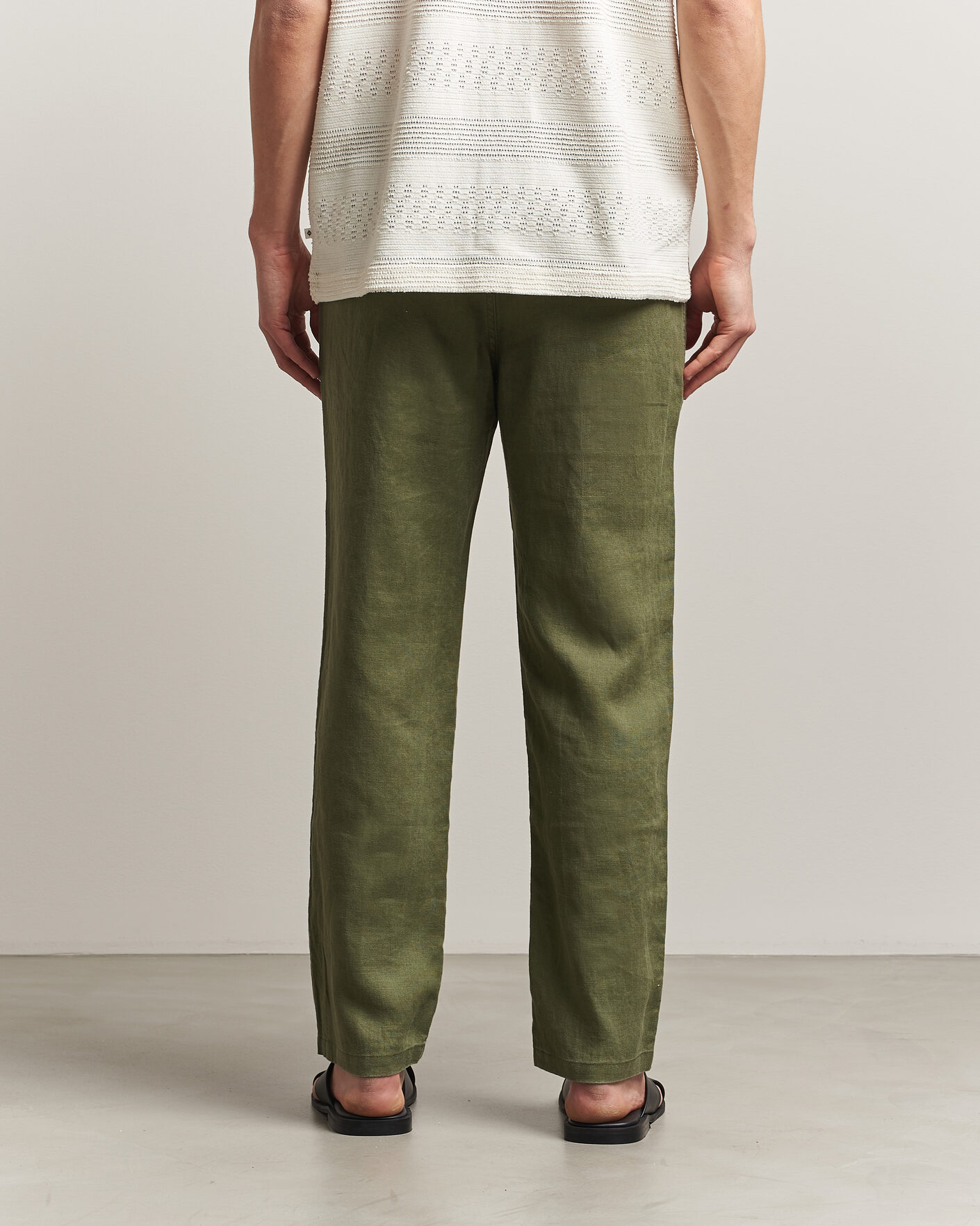 Homme | Pantalons | Samsøe Samsøe | Jabari Linen Drawstring Trousers Burnt Olive