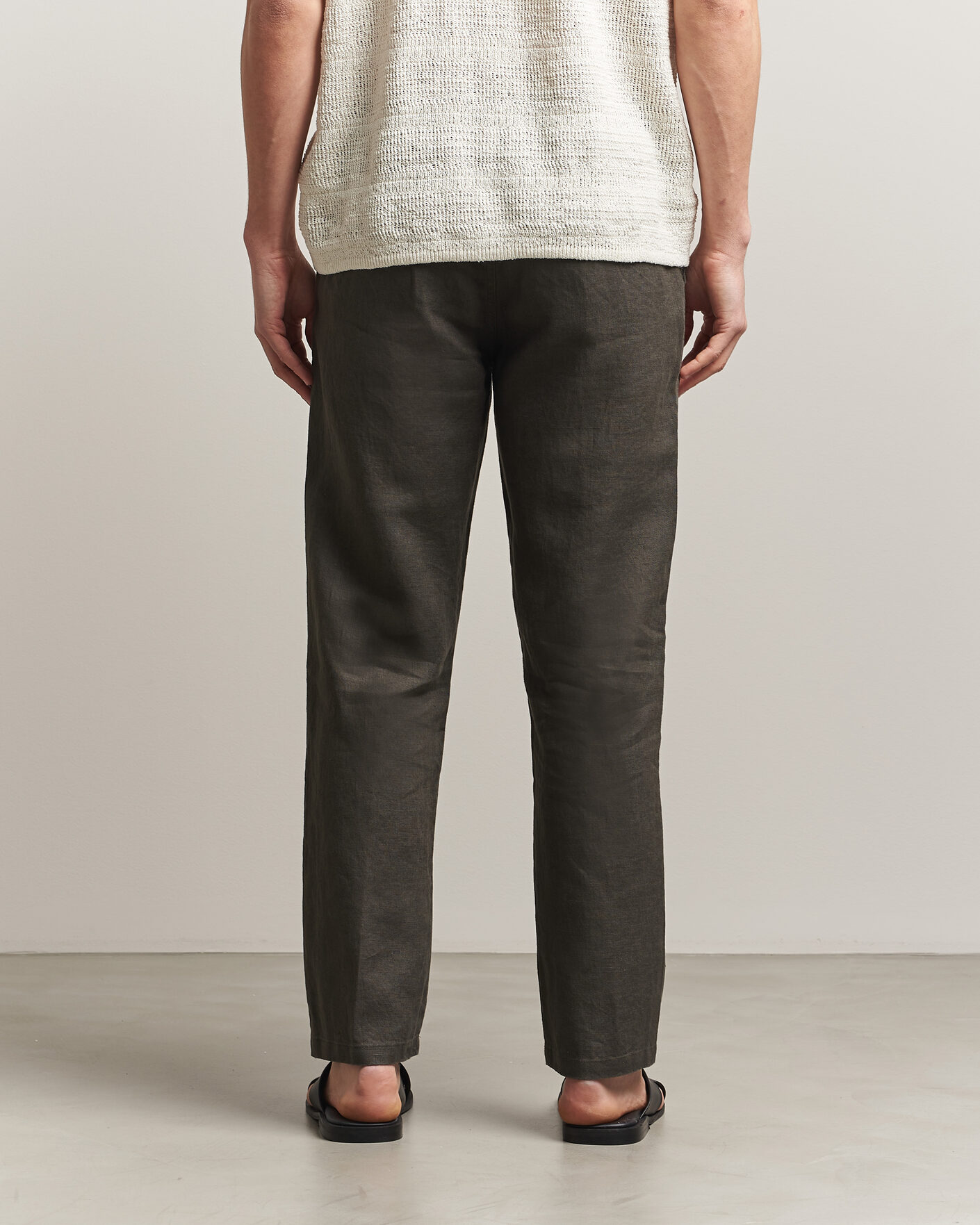 Homme | Pantalons | Samsøe Samsøe | Jabari Linen Drawstring Trousers Black Olive