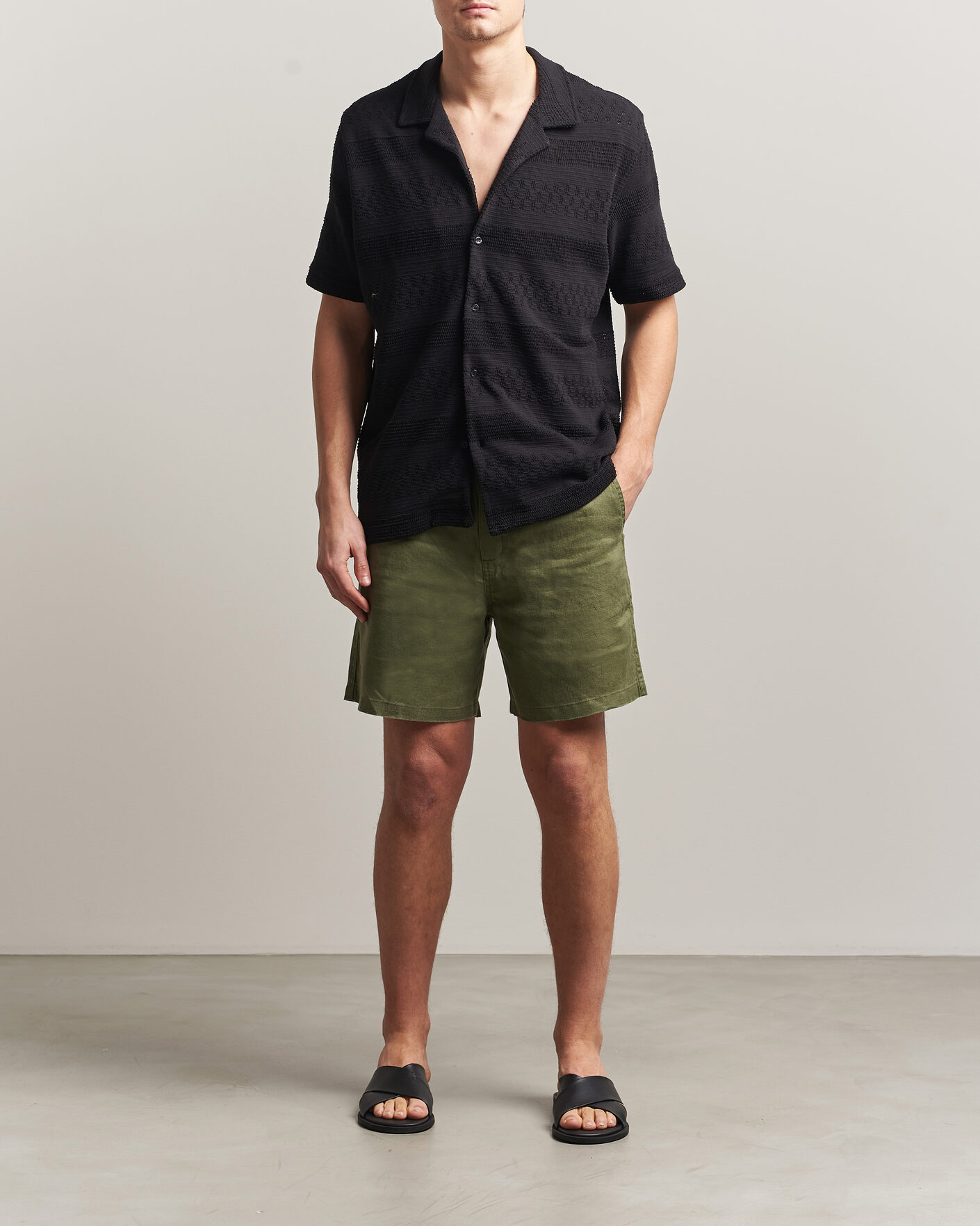 Homme | Shorts | Samsøe Samsøe | Jabari Linen Drawstring Shorts Burnt Olive