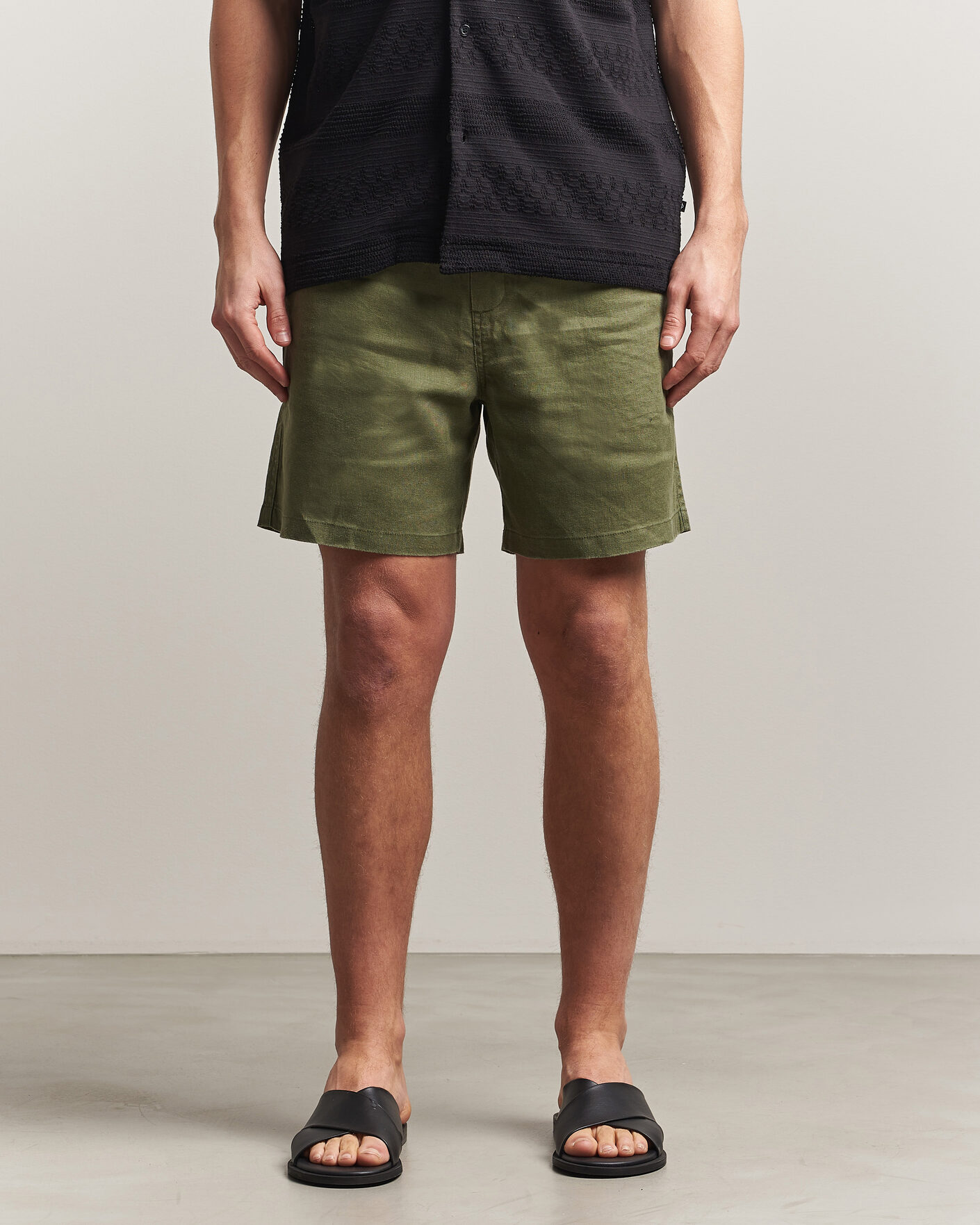 Homme | Shorts | Samsøe Samsøe | Jabari Linen Drawstring Shorts Burnt Olive