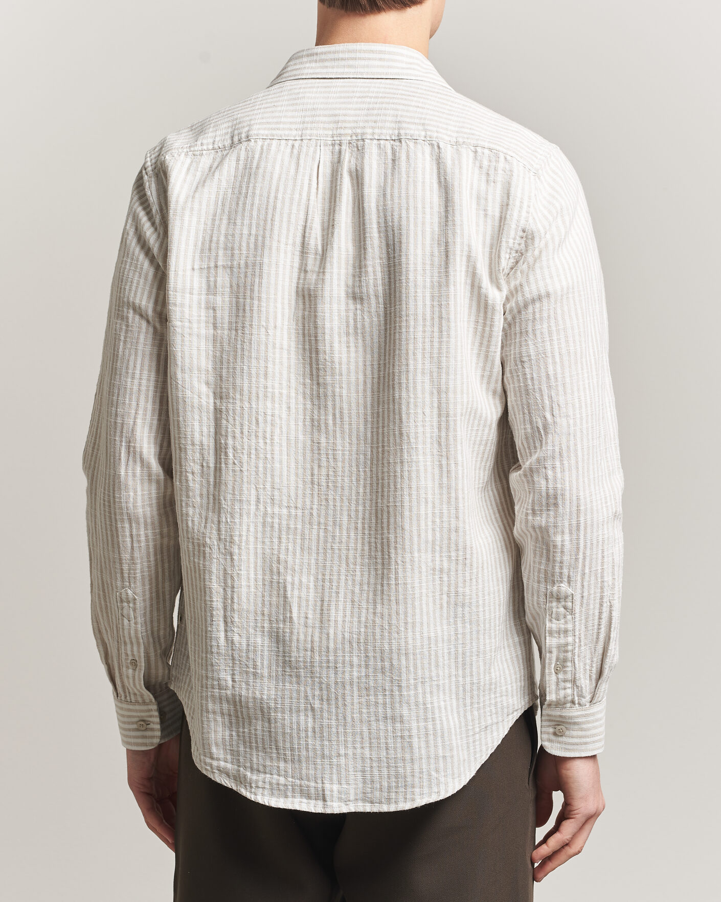 Homme | Chemises | Samsøe Samsøe | Liam Cotton/Linen Striped Shirt Moonstruck