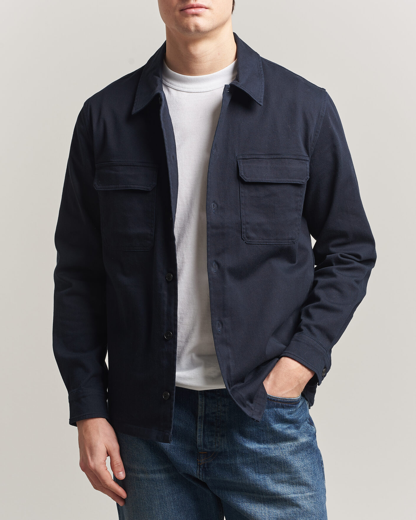 Homme | Chemises | Samsøe Samsøe | Taka Cotton Overshirt Salute Navy