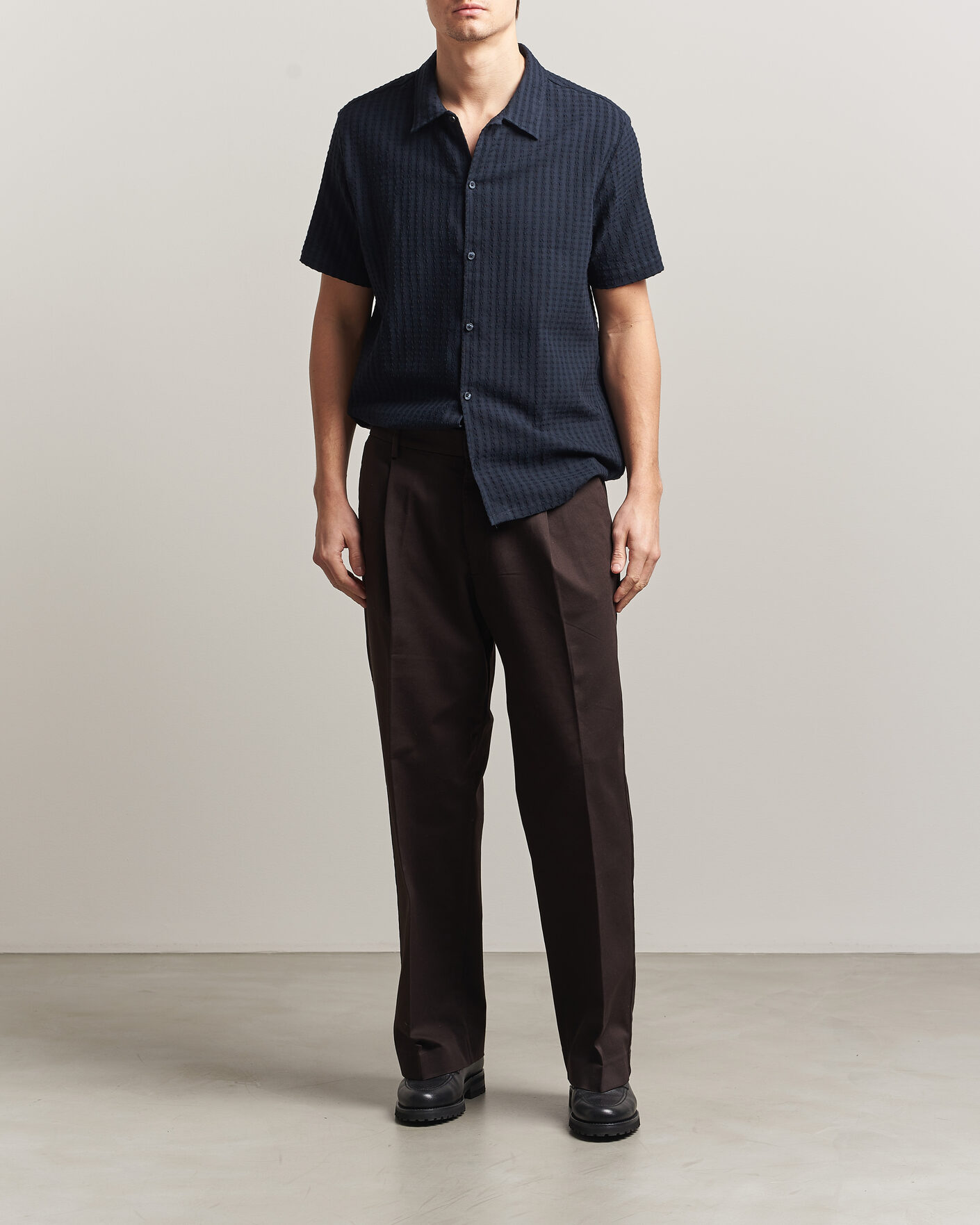 Homme | Chemises | Samsøe Samsøe | Avan Structured Short Sleeve Shirt Salute Navy