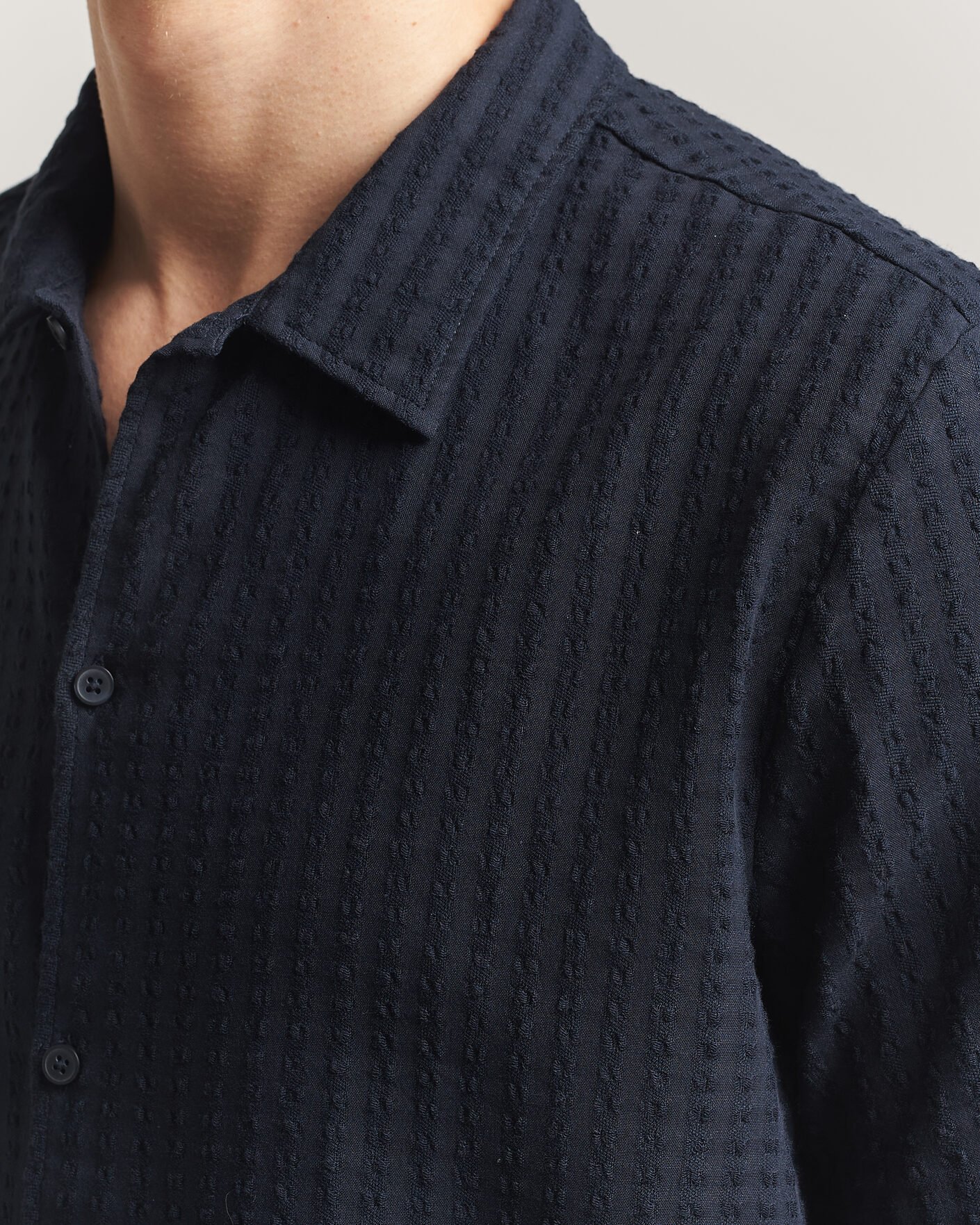 Homme | Chemises | Samsøe Samsøe | Avan Structured Short Sleeve Shirt Salute Navy