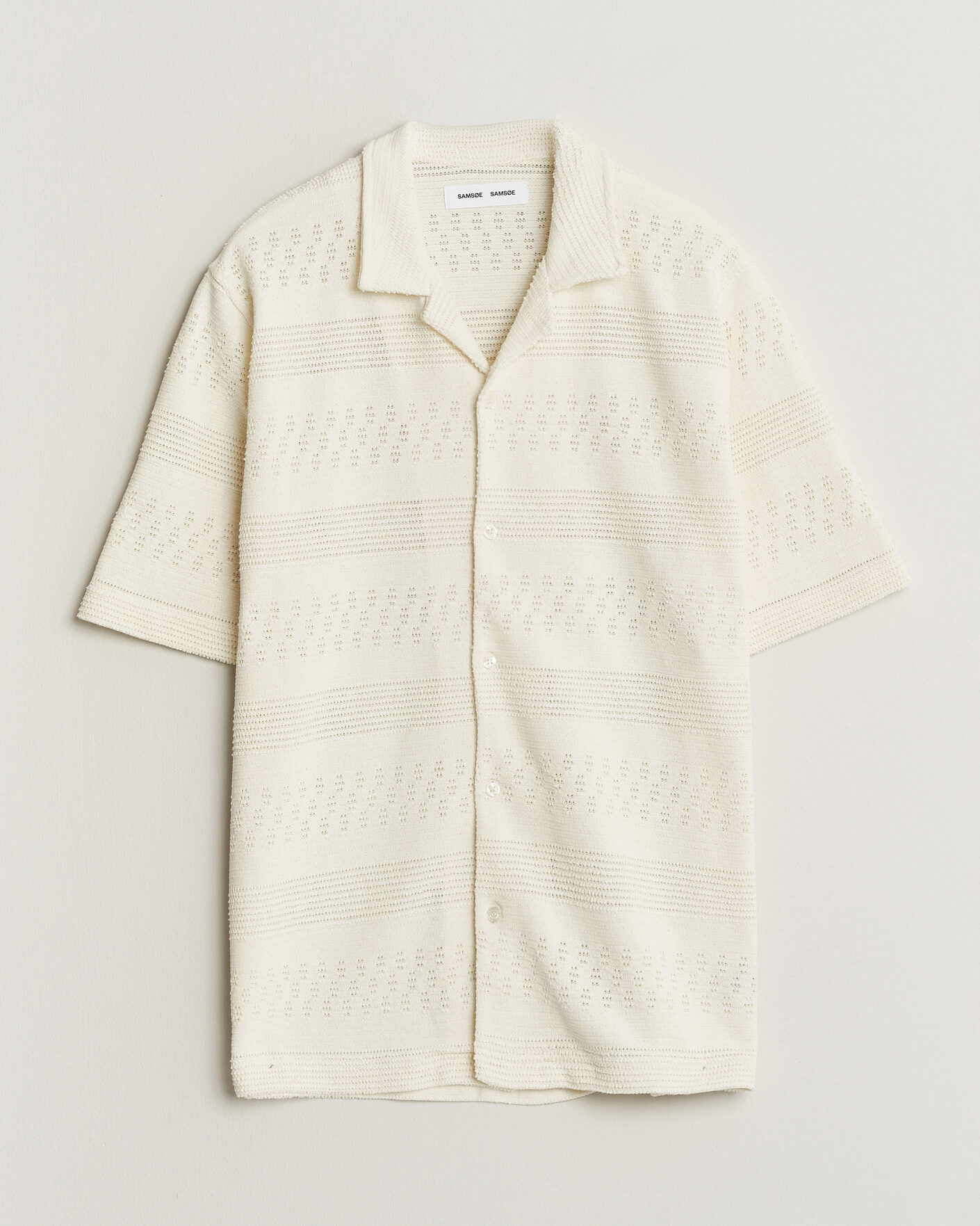 Homme | Chemises | Samsøe Samsøe | Martin Knitted Short Sleeve Shirt Clear Cream