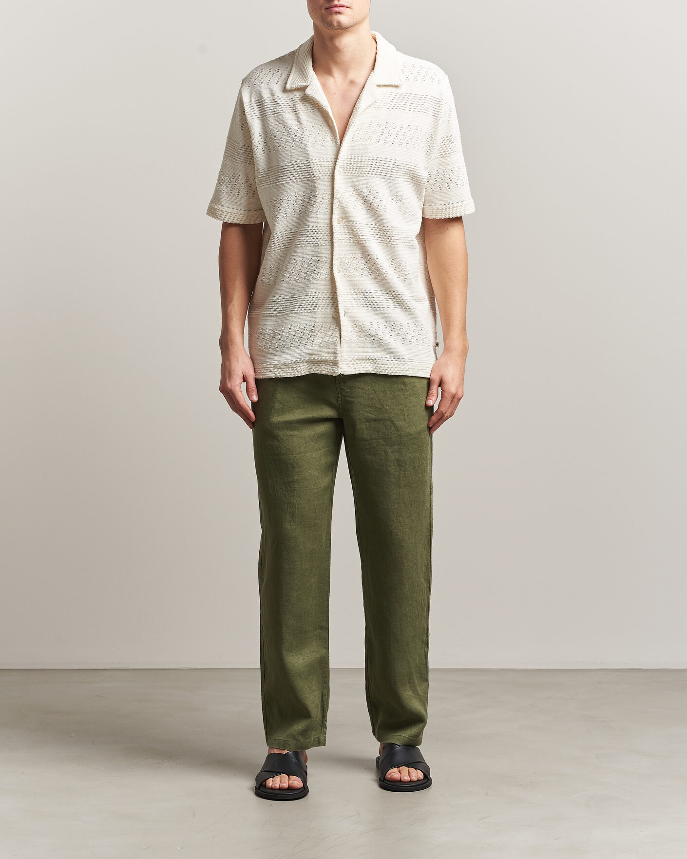 Homme | Chemises | Samsøe Samsøe | Martin Knitted Short Sleeve Shirt Clear Cream