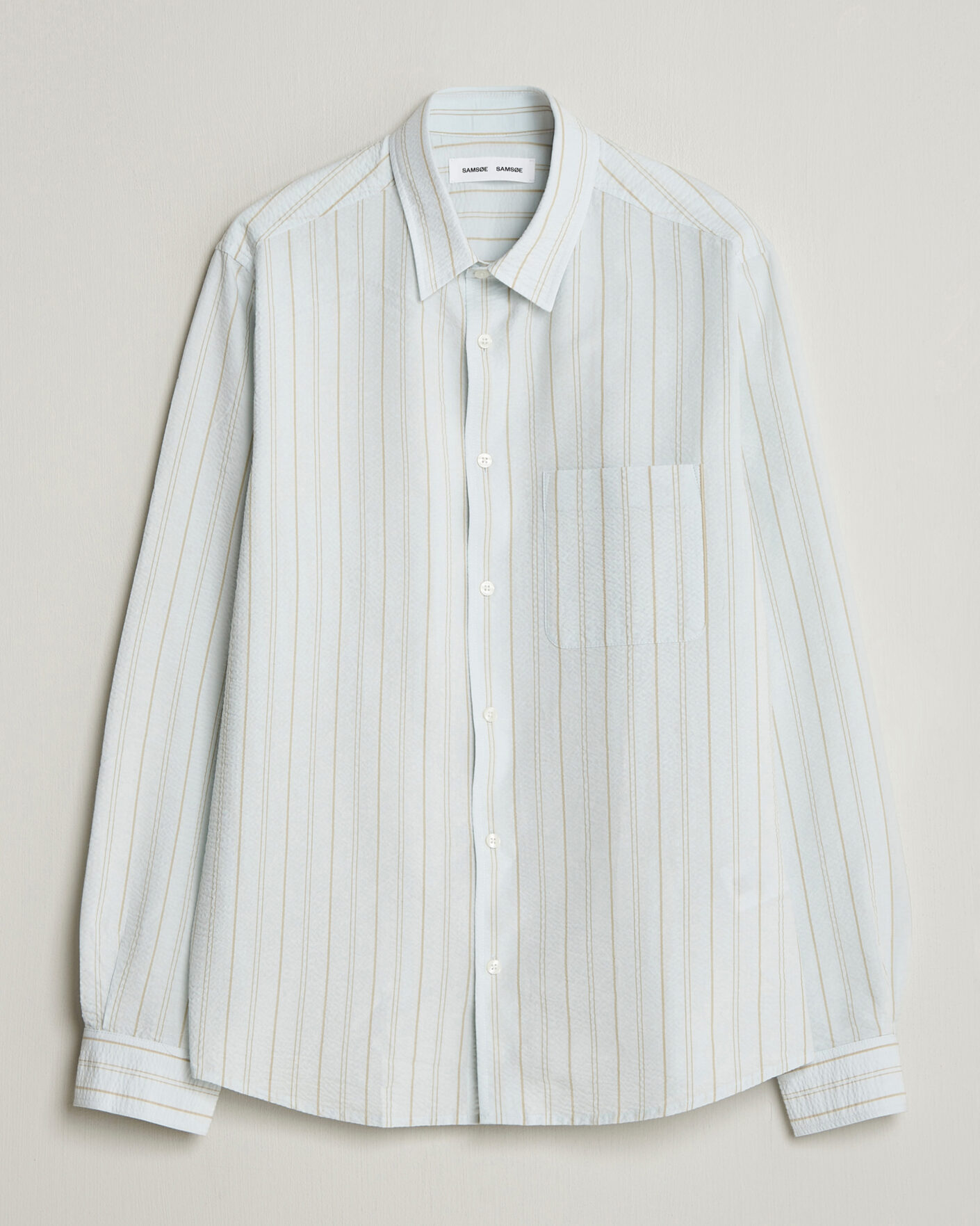 Homme | Chemises | Samsøe Samsøe | Ryan Cotton Striped Shirt Skywriting