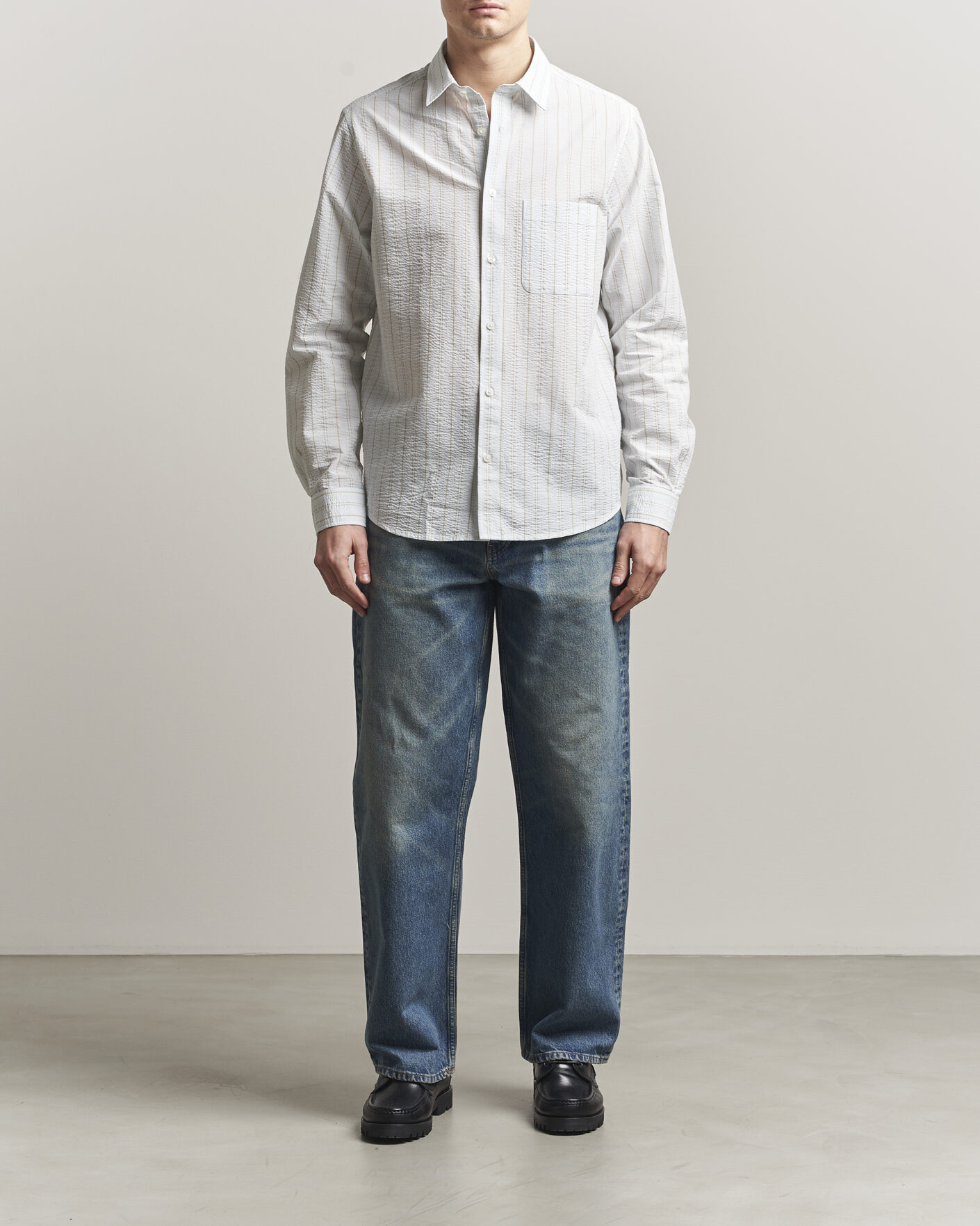 Homme | Chemises | Samsøe Samsøe | Ryan Cotton Striped Shirt Skywriting