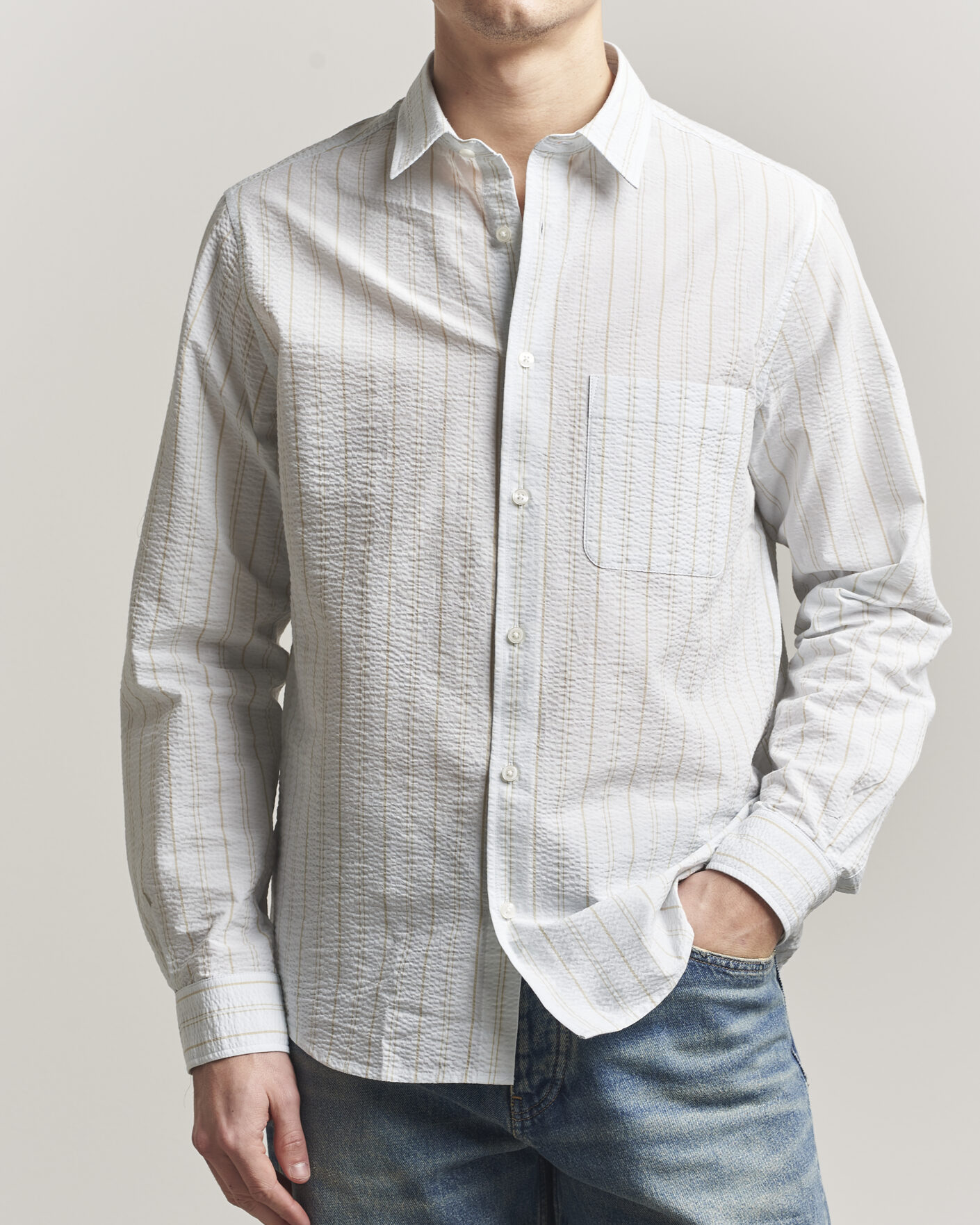 Homme | Chemises | Samsøe Samsøe | Ryan Cotton Striped Shirt Skywriting
