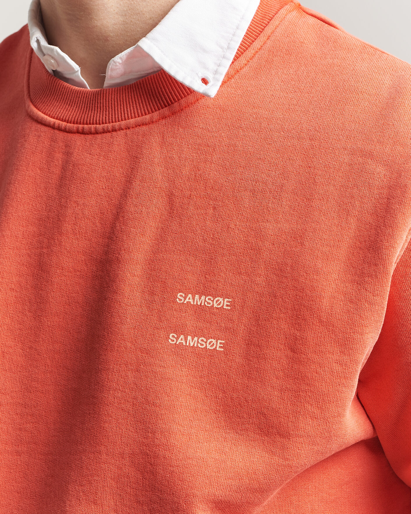 Homme | Pulls Et Tricots | Samsøe Samsøe | Joel Washed Organic Cotton Sweatshirt Aurora Red