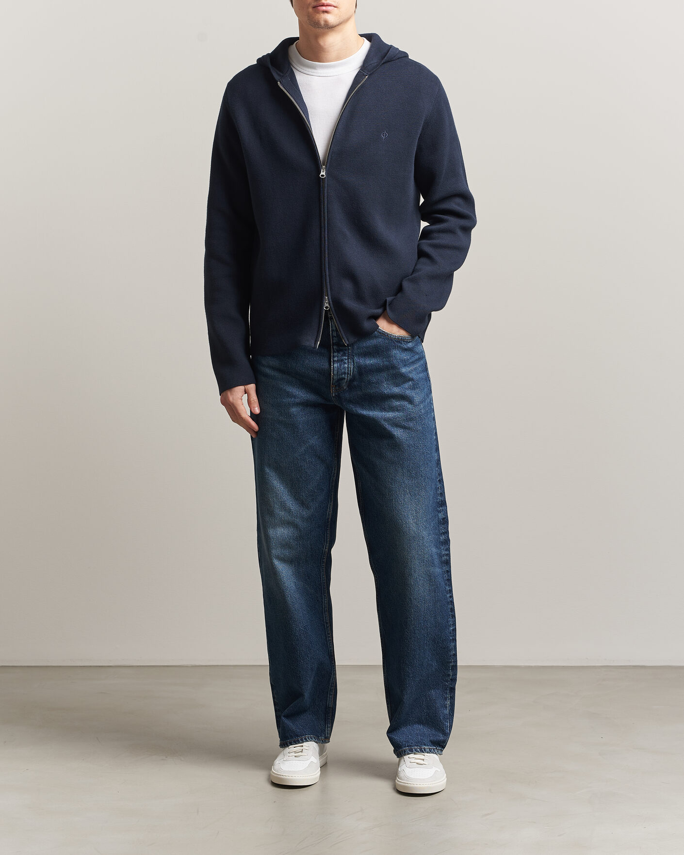 Homme | Pulls Et Tricots | Samsøe Samsøe | Niklas Full Zip Hoodie Salute Navy