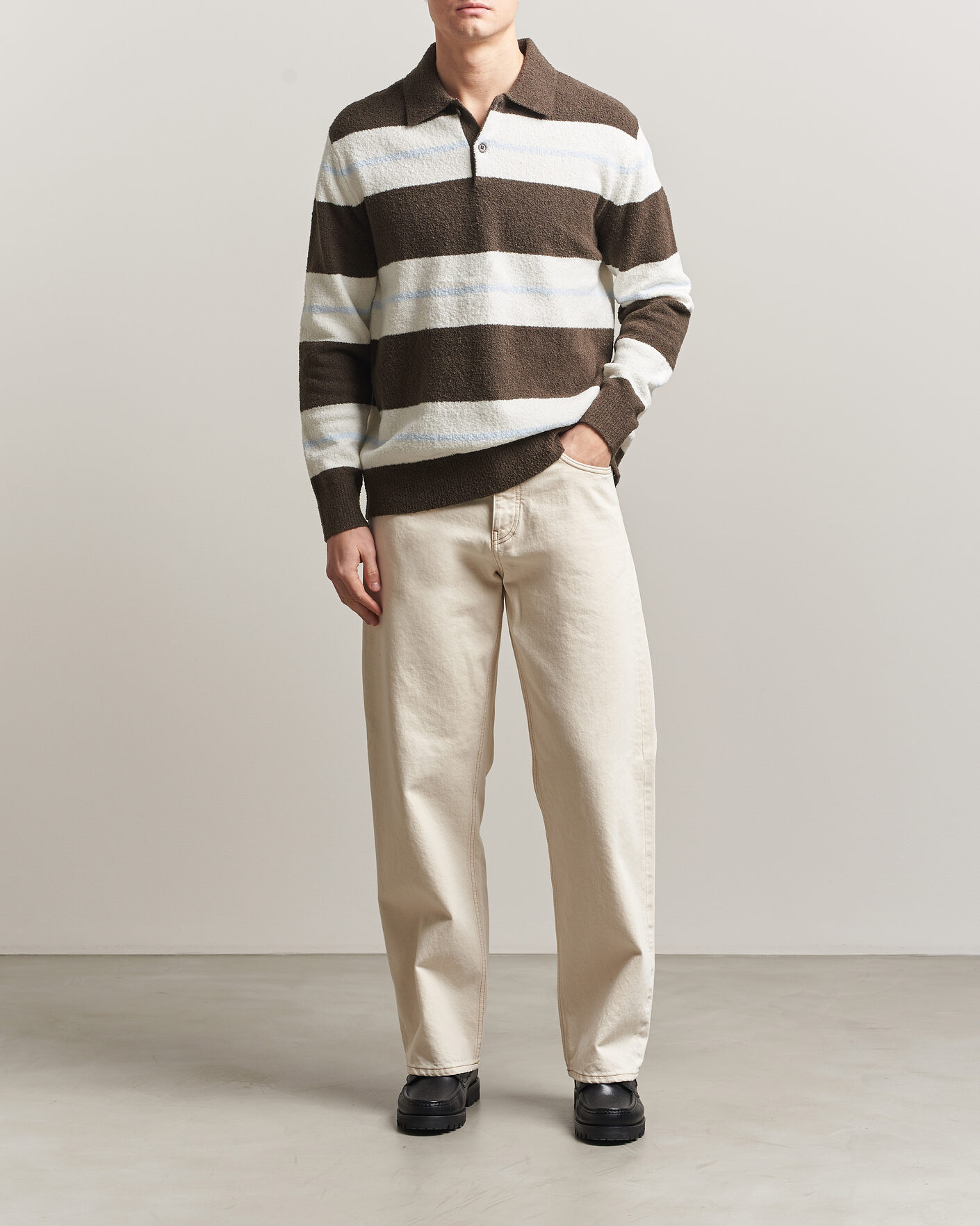 Homme | Pulls Et Tricots | Samsøe Samsøe | Nino Knitted Polo Black Olive/White