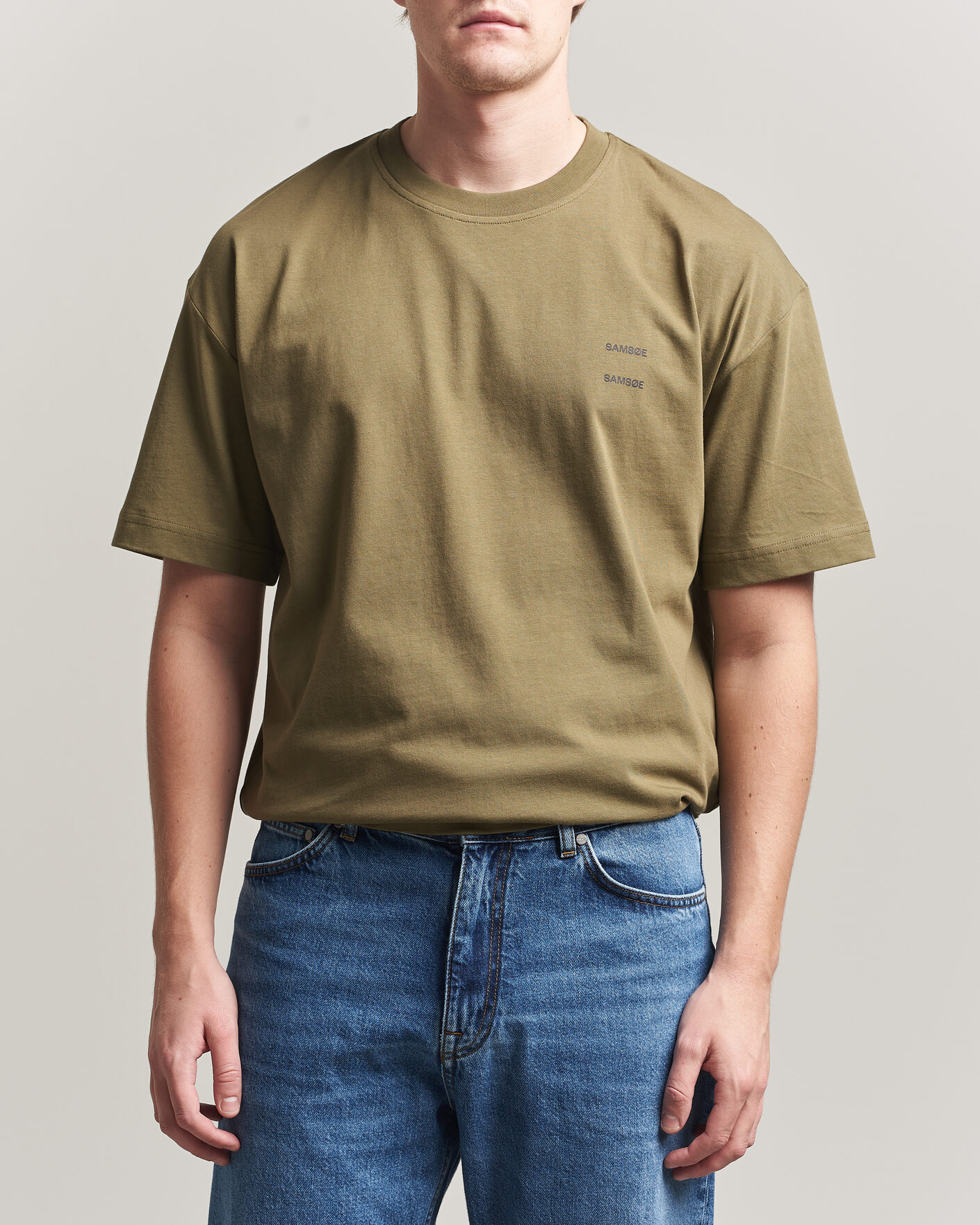 Homme | T-shirts | Samsøe Samsøe | Joel Organic Cotton T-Shirt Burnt Olive