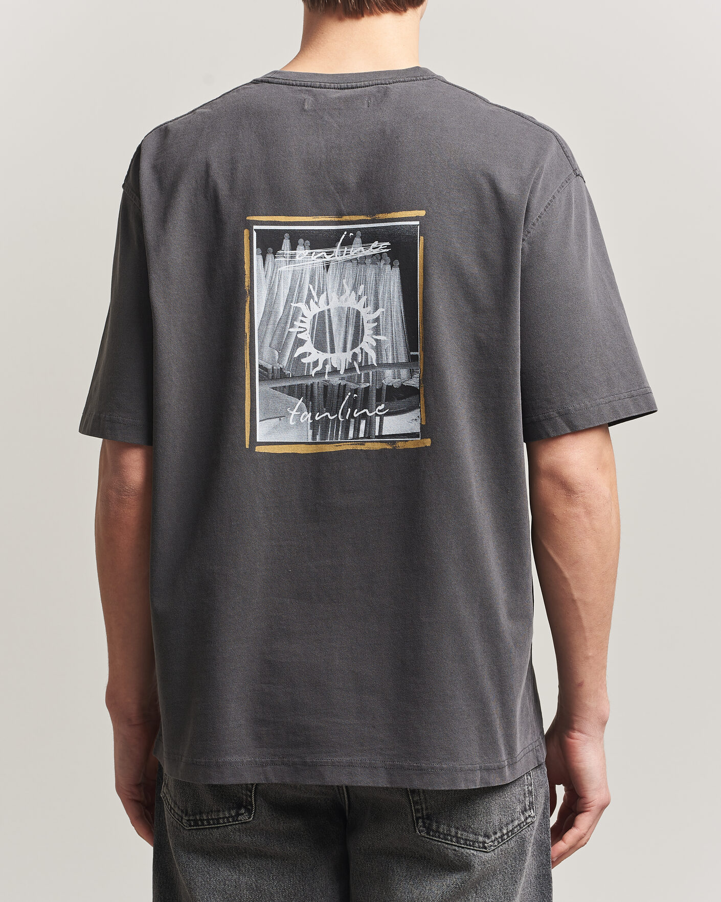 Homme | T-shirts | Samsøe Samsøe | Gergei Printed Crew Neck T-Shirt Washed Black