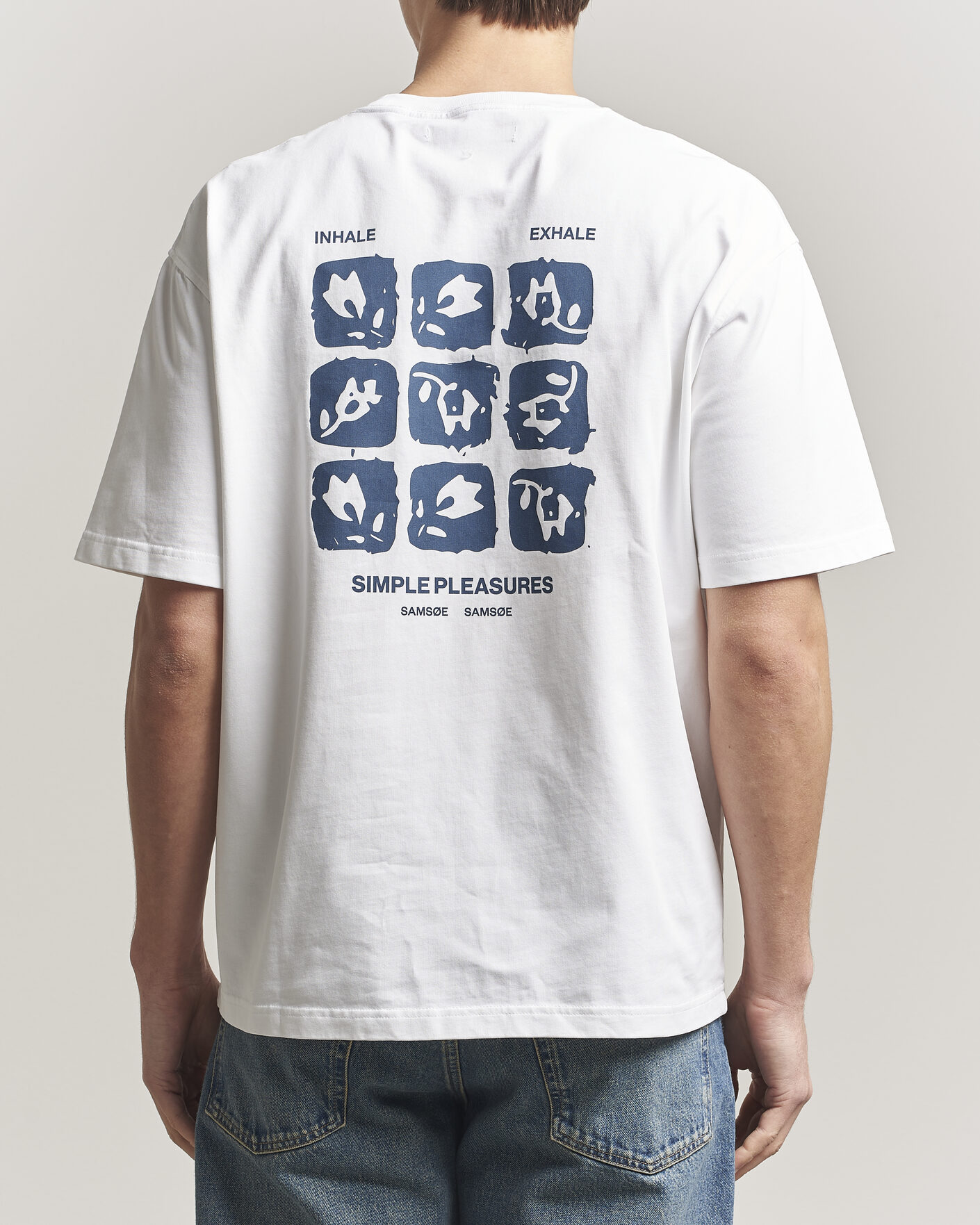 Homme | T-shirts | Samsøe Samsøe | Cohen Printed Crew Neck T-Shirt White