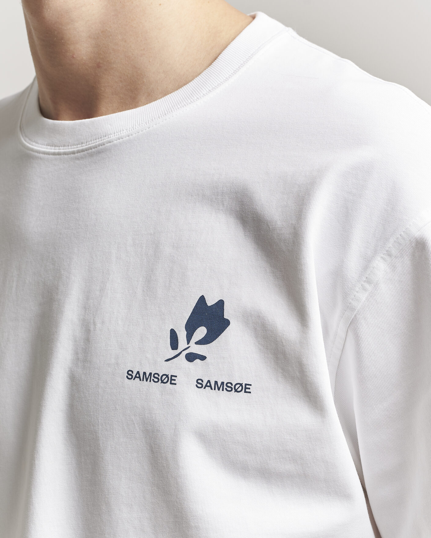 Homme | T-shirts | Samsøe Samsøe | Cohen Printed Crew Neck T-Shirt White