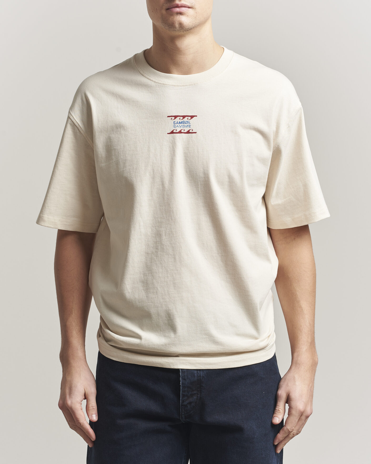 Homme | T-shirts | Samsøe Samsøe | Gergei Printed Crew Neck T-Shirt Neutral