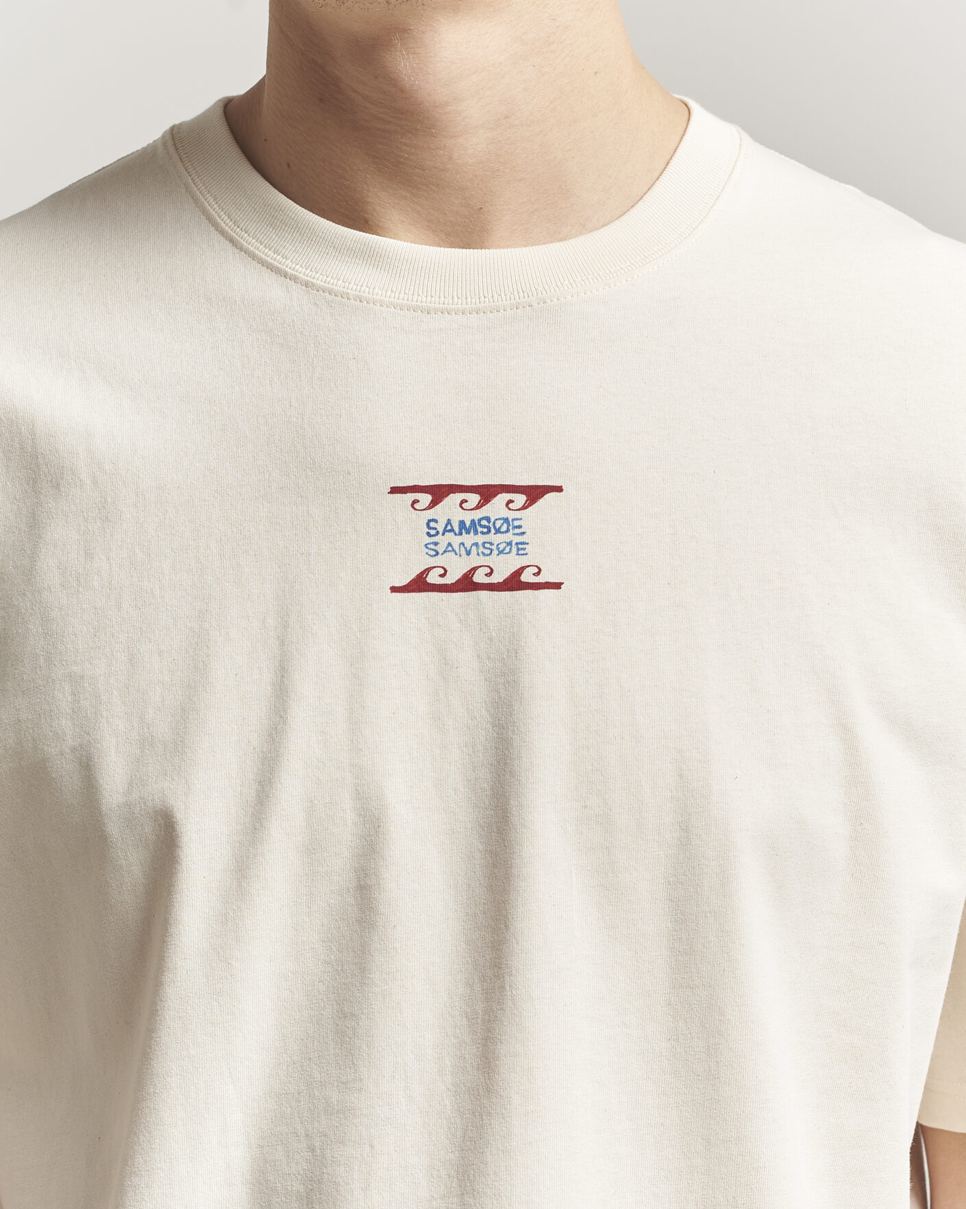 Homme | T-shirts | Samsøe Samsøe | Gergei Printed Crew Neck T-Shirt Neutral