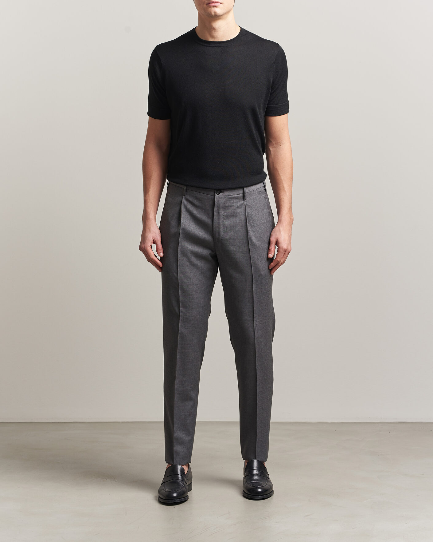 Homme | T-shirts | Stenströms | Silk/Cashmere T-Shirt Black